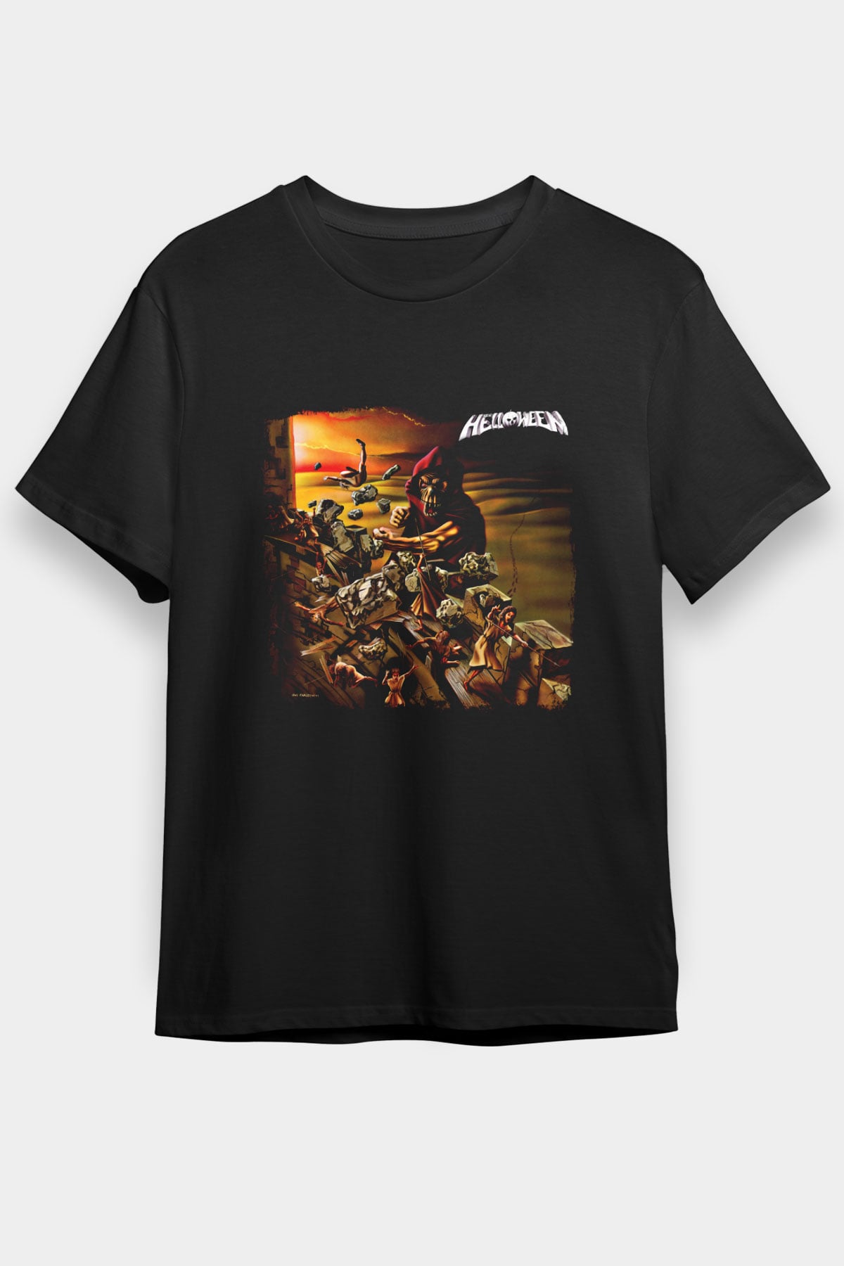 Helloween Baskılı Unisex Siyah Tişört