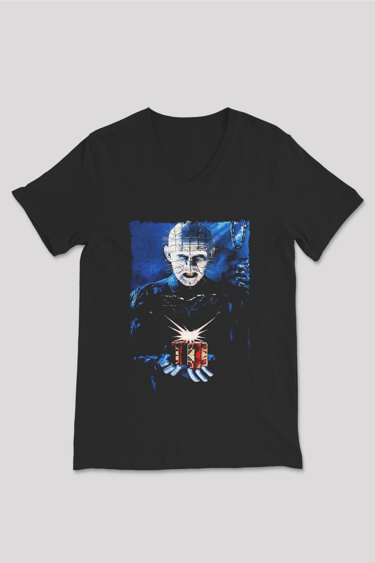 Hellraiser Siyah Unisex V Yaka Tişört