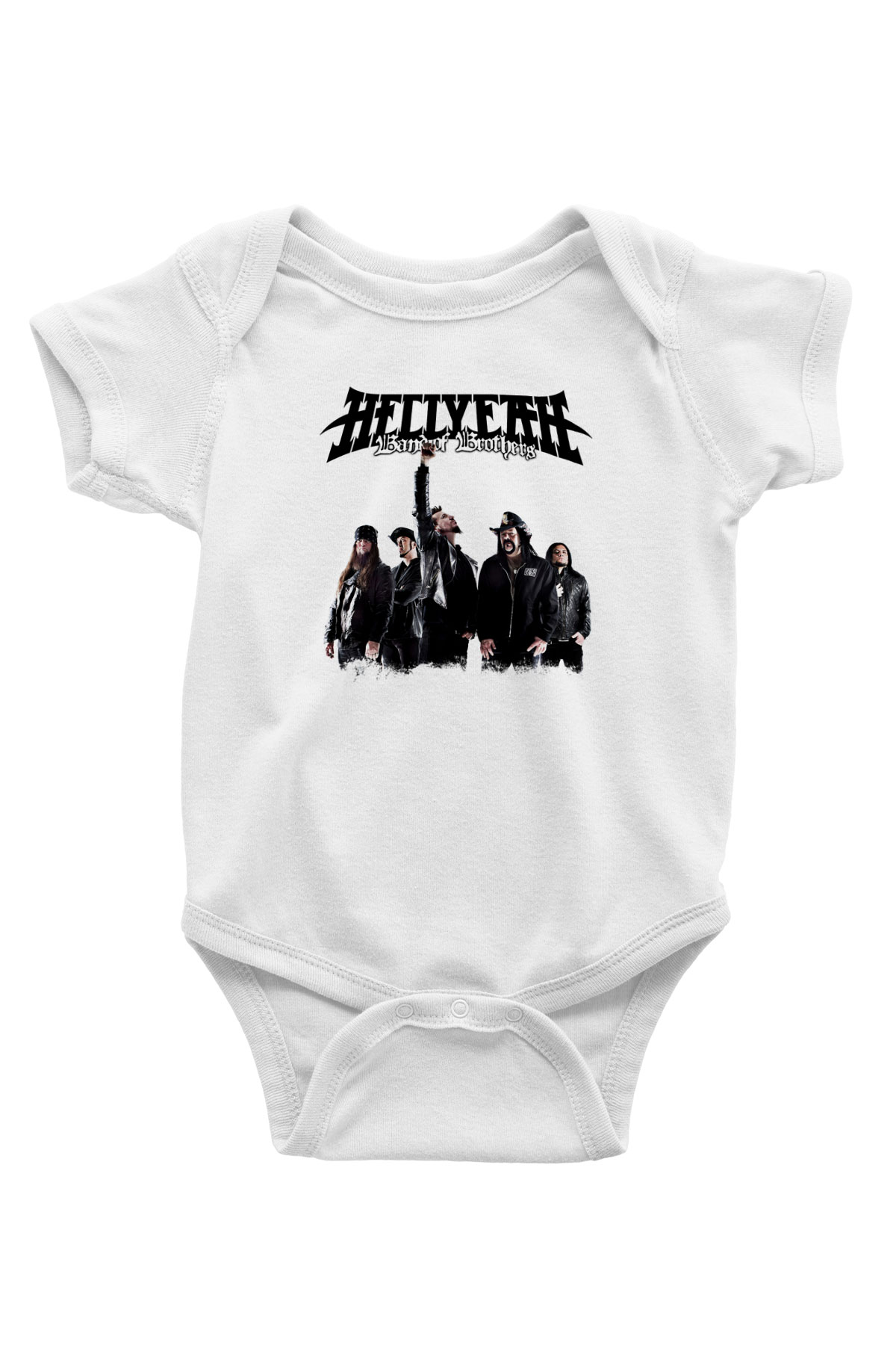 Hellyeah Baskılı Unisex Beyaz Bebek Body - Zıbın
