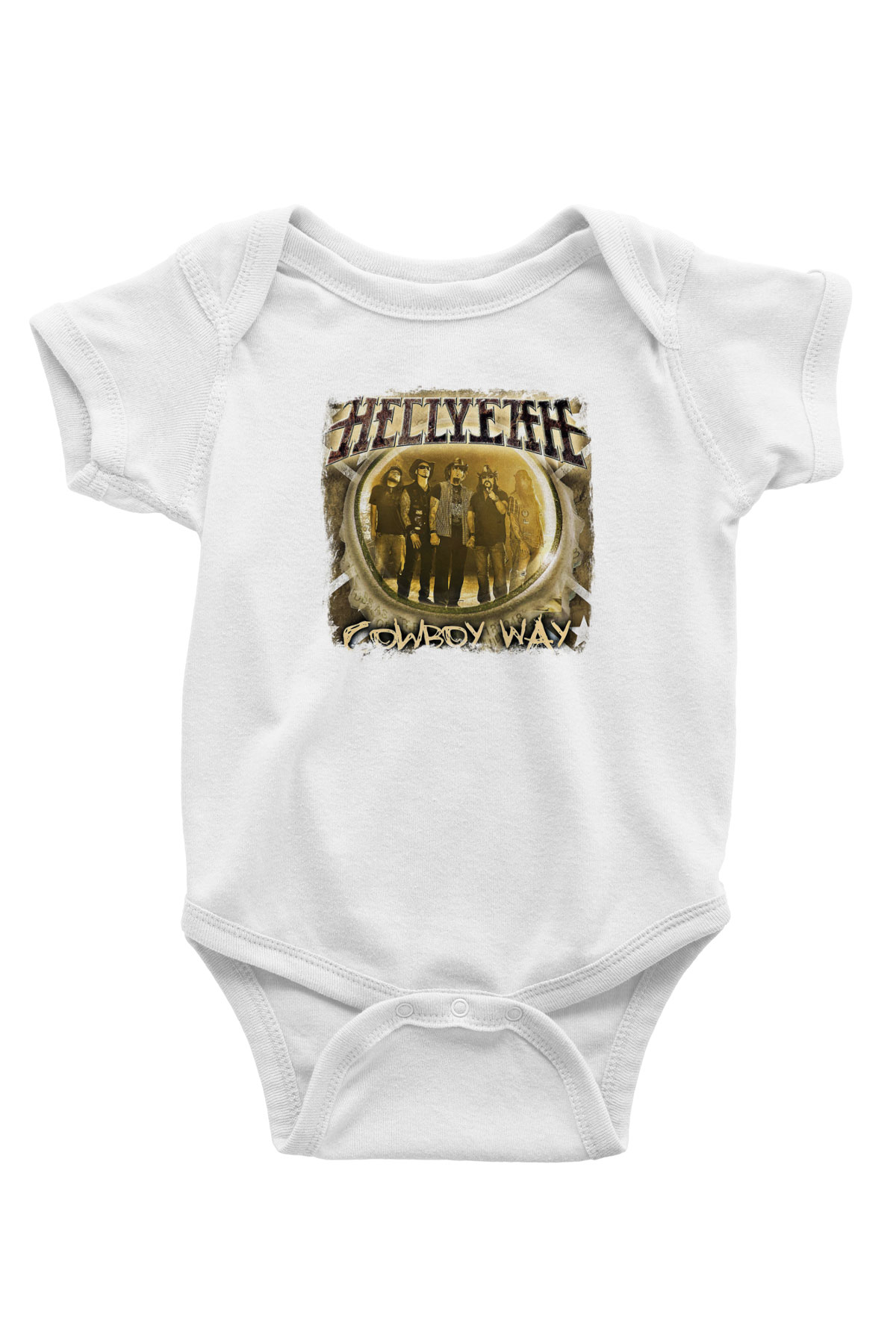 Hellyeah Baskılı Unisex Beyaz Bebek Body - Zıbın
