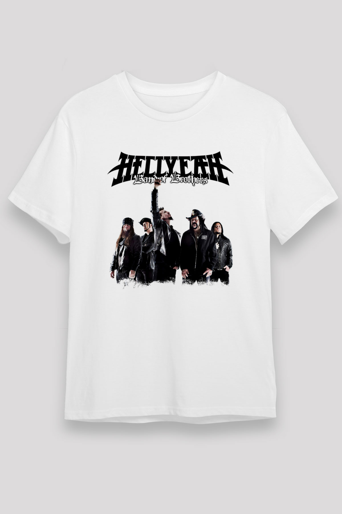 Hellyeah Baskılı Unisex Beyaz Tişört