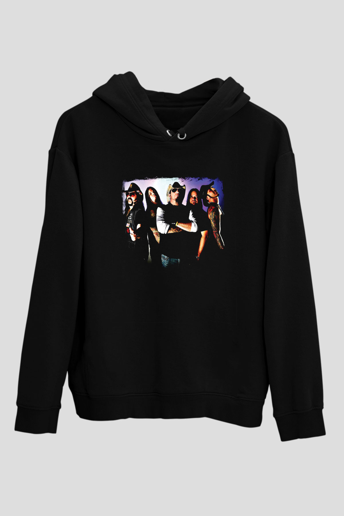 Hellyeah Baskılı Unisex Siyah Hoodie