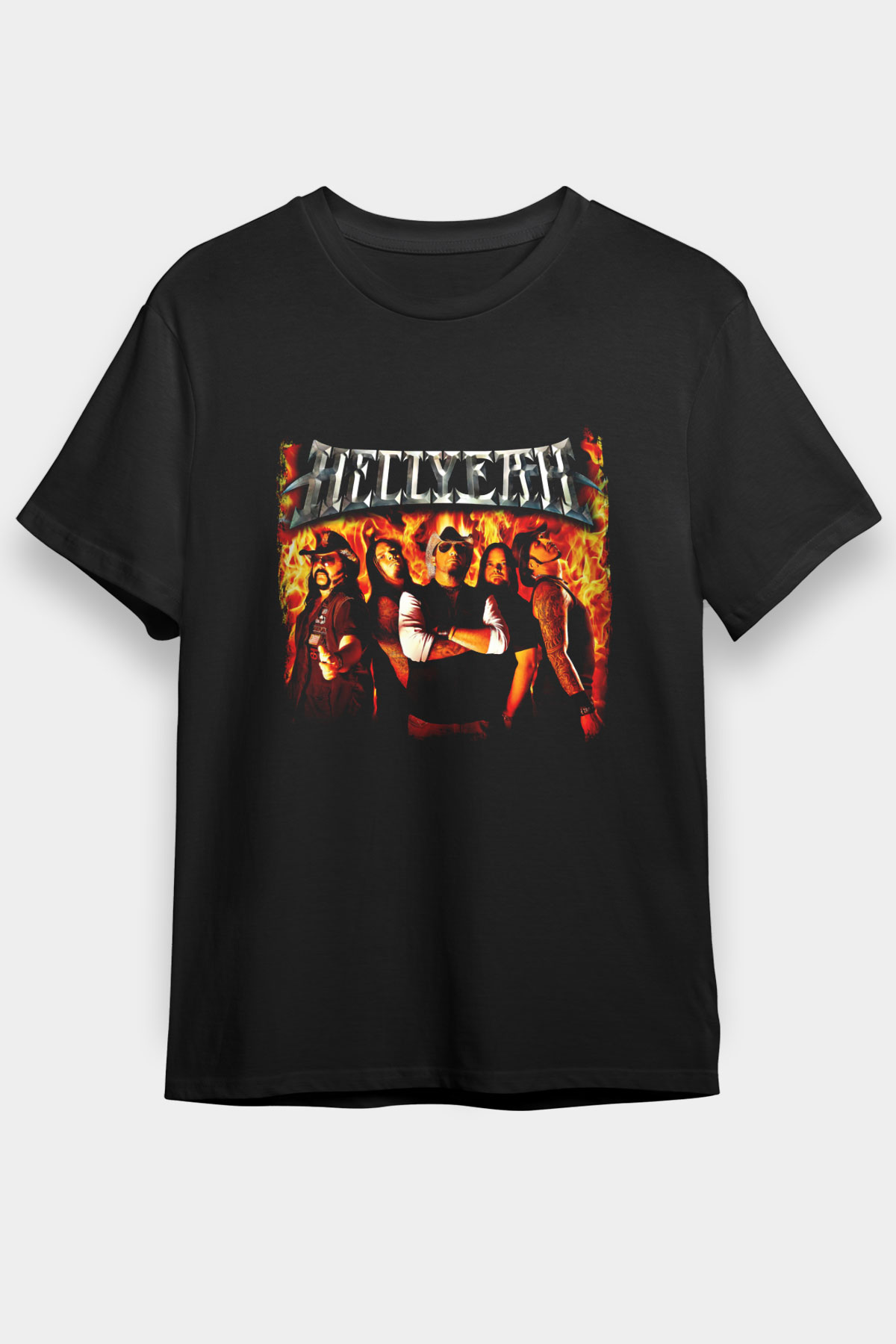 Hellyeah Baskılı Unisex Siyah Tişört