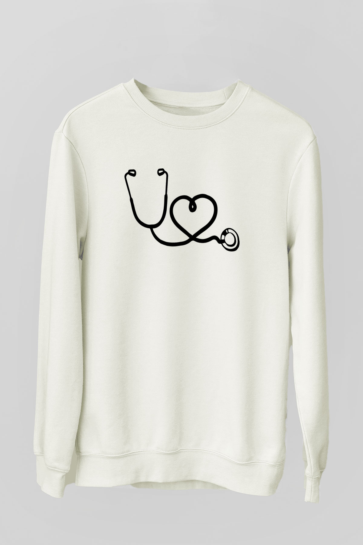 Hemşire Beyaz Unisex Sweatshirt