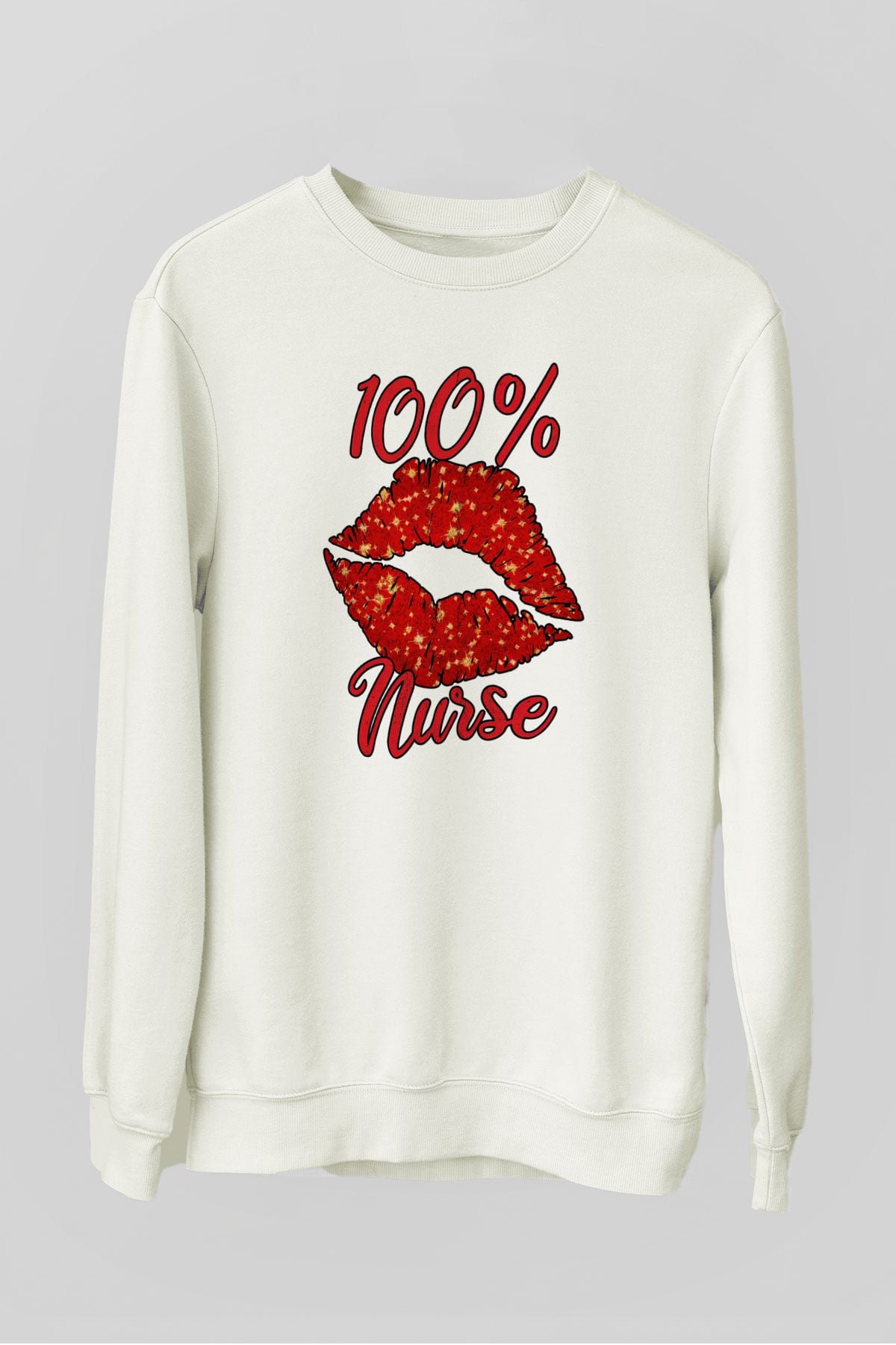 Hemşire Beyaz Unisex Sweatshirt