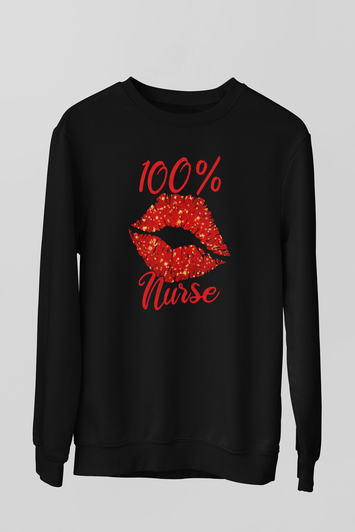 Hemşire Siyah Unisex Sweatshirt