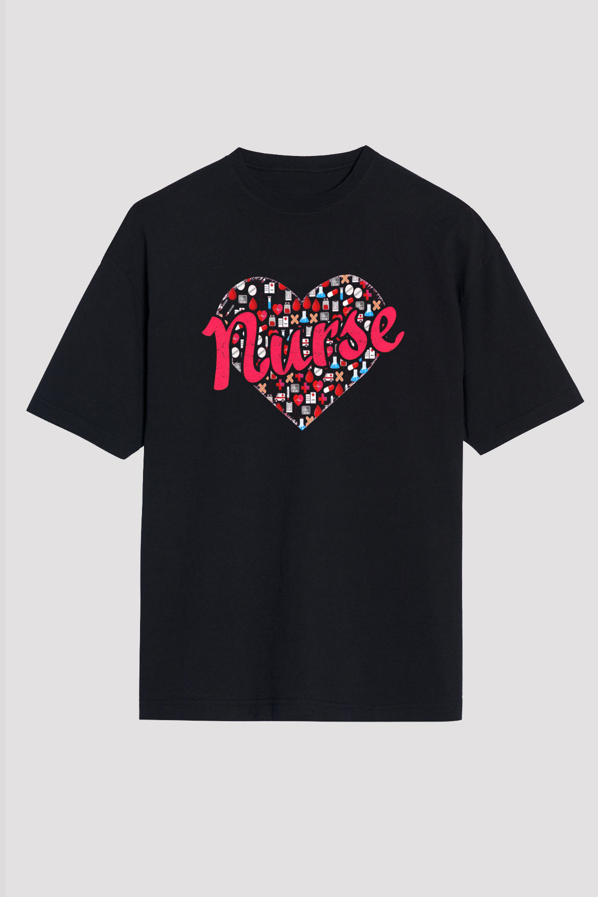 Hemşire Siyah Unisex Tişört T-Shirt - TişörtFabrikası