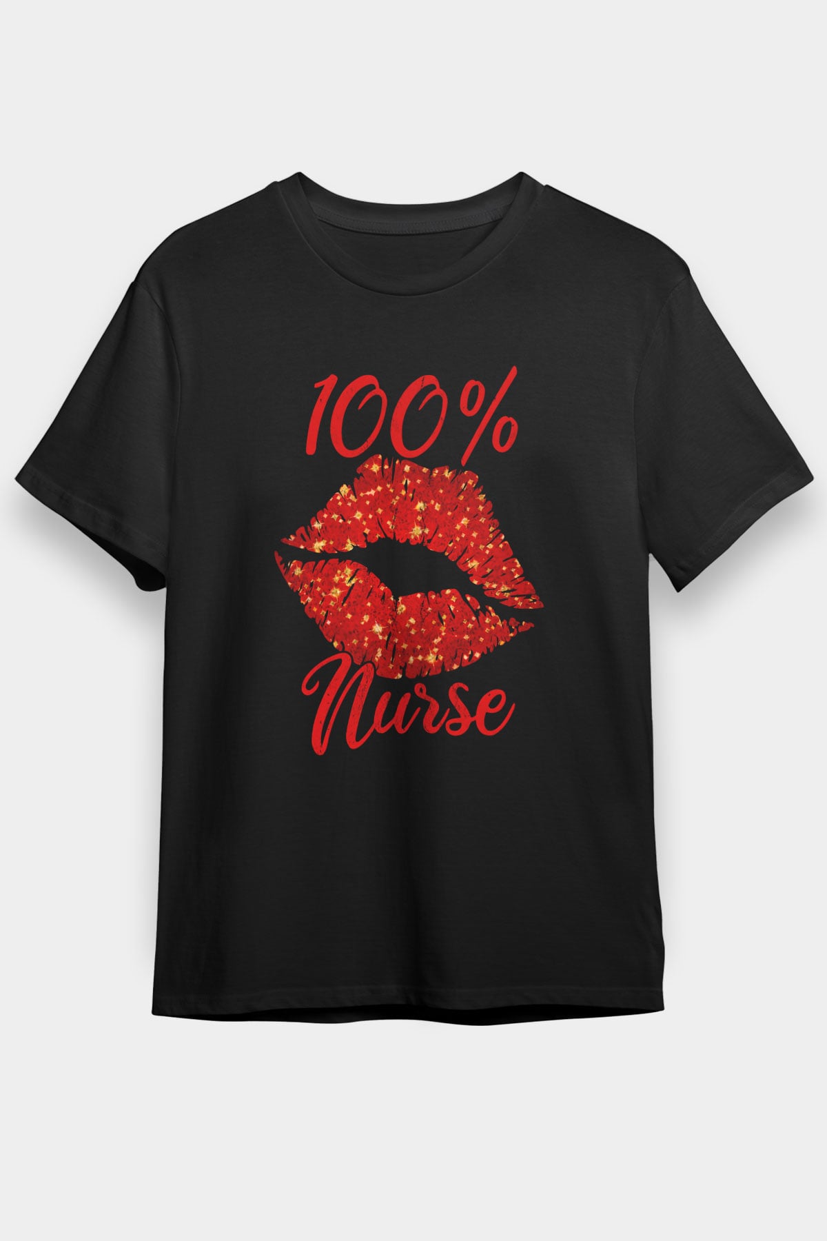 Hemşire Siyah Unisex Tişört T-Shirt - TişörtFabrikası