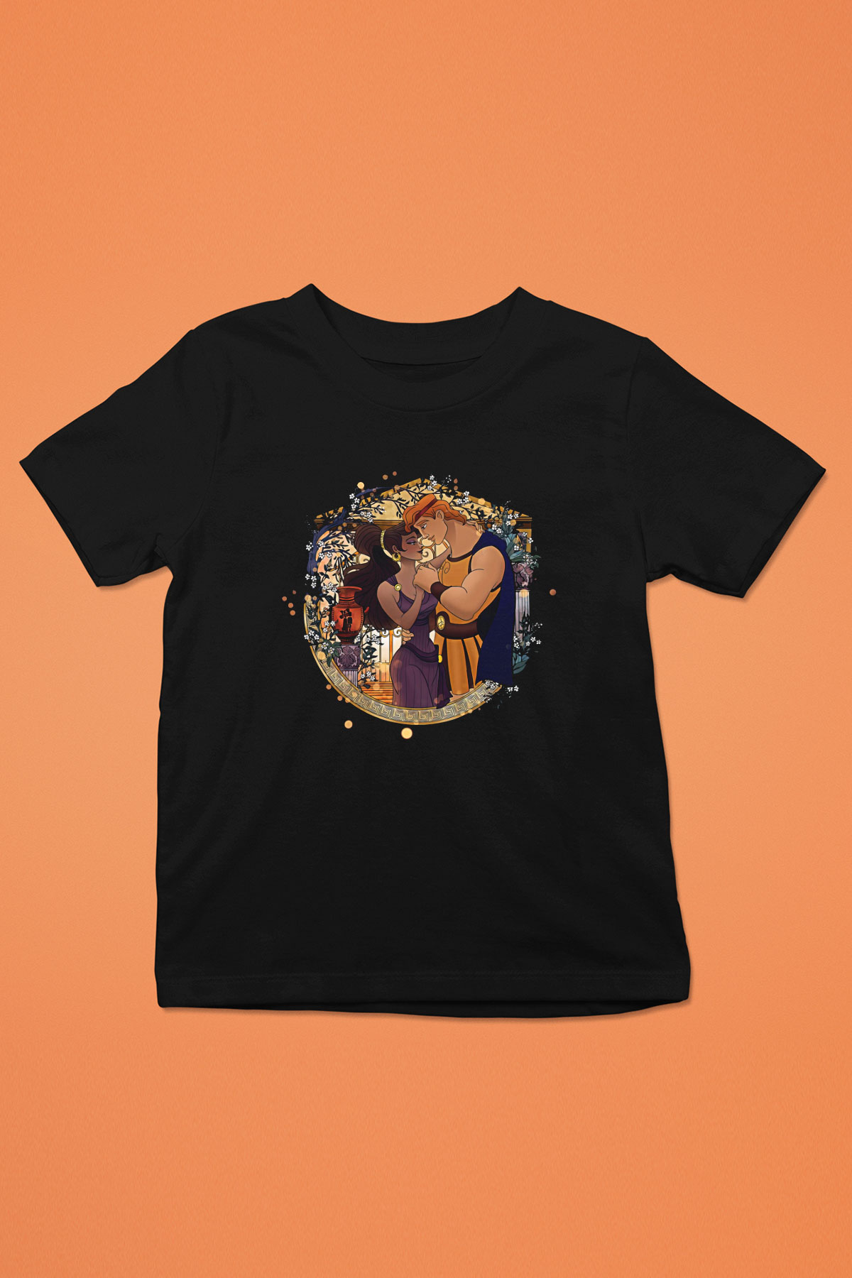 Herkül Baskılı Unisex Siyah Çocuk Tişört - Tshirt