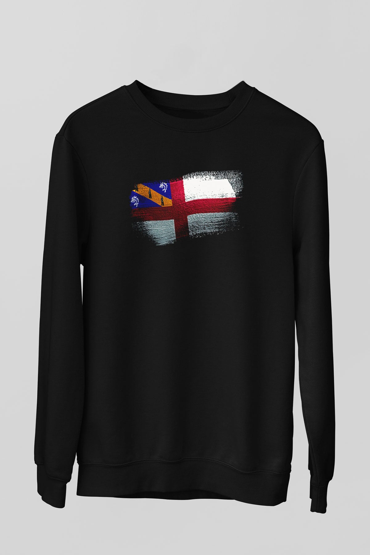 Herm Bayrağı Baskılı Unisex Siyah Sweatshirt