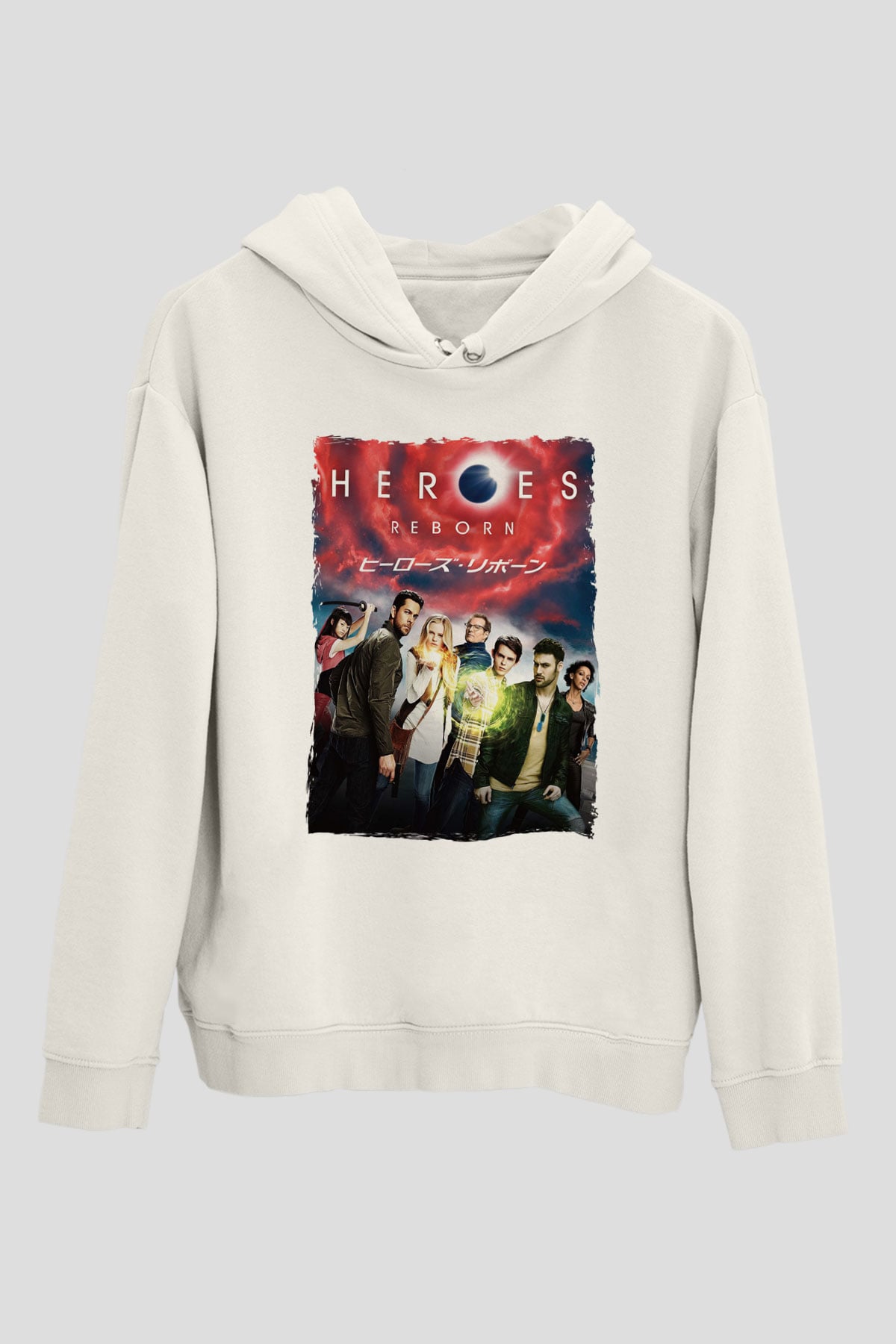 Heroes Beyaz Unisex Hoodie