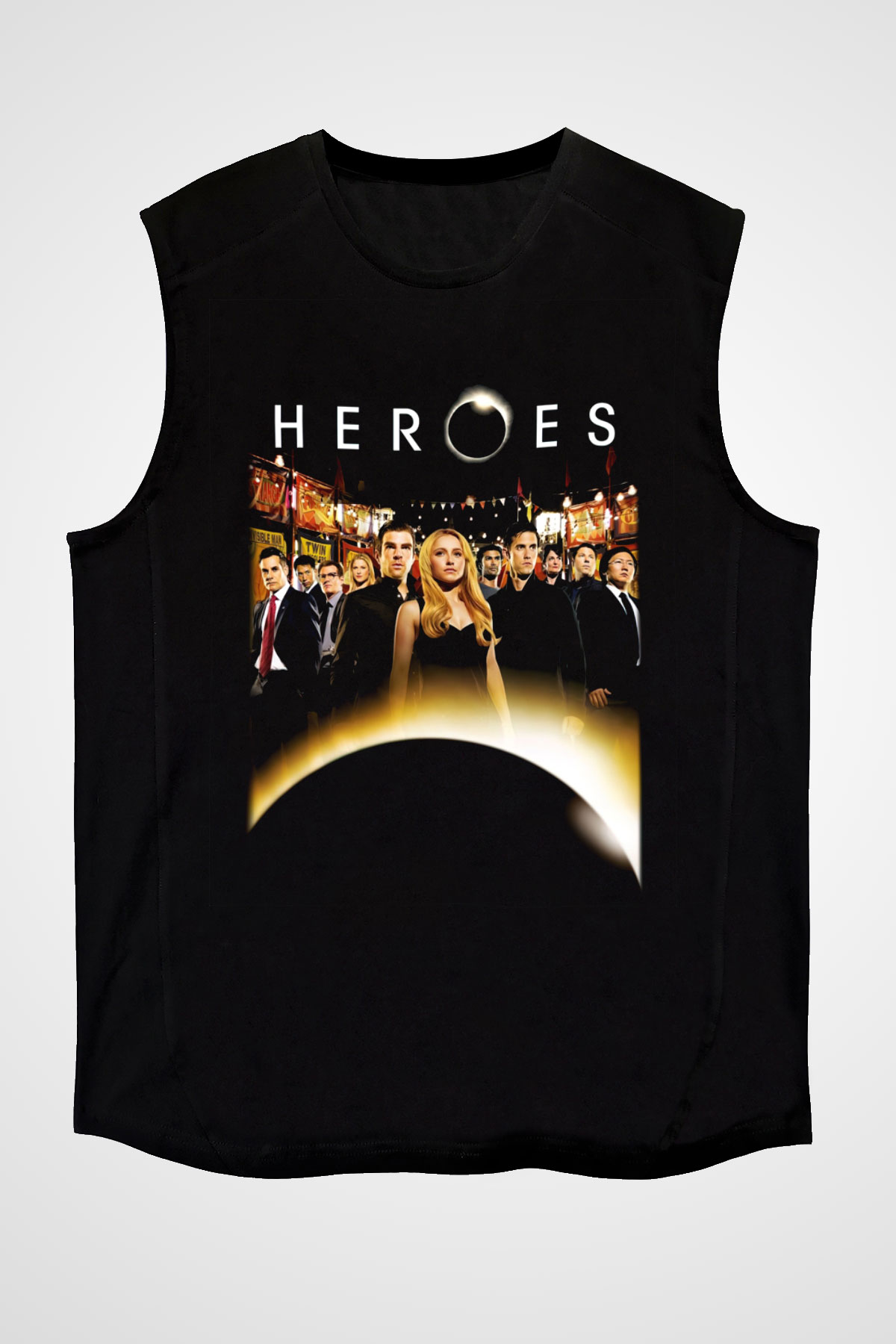 Heroes Siyah Unisex Kolsuz Tişört