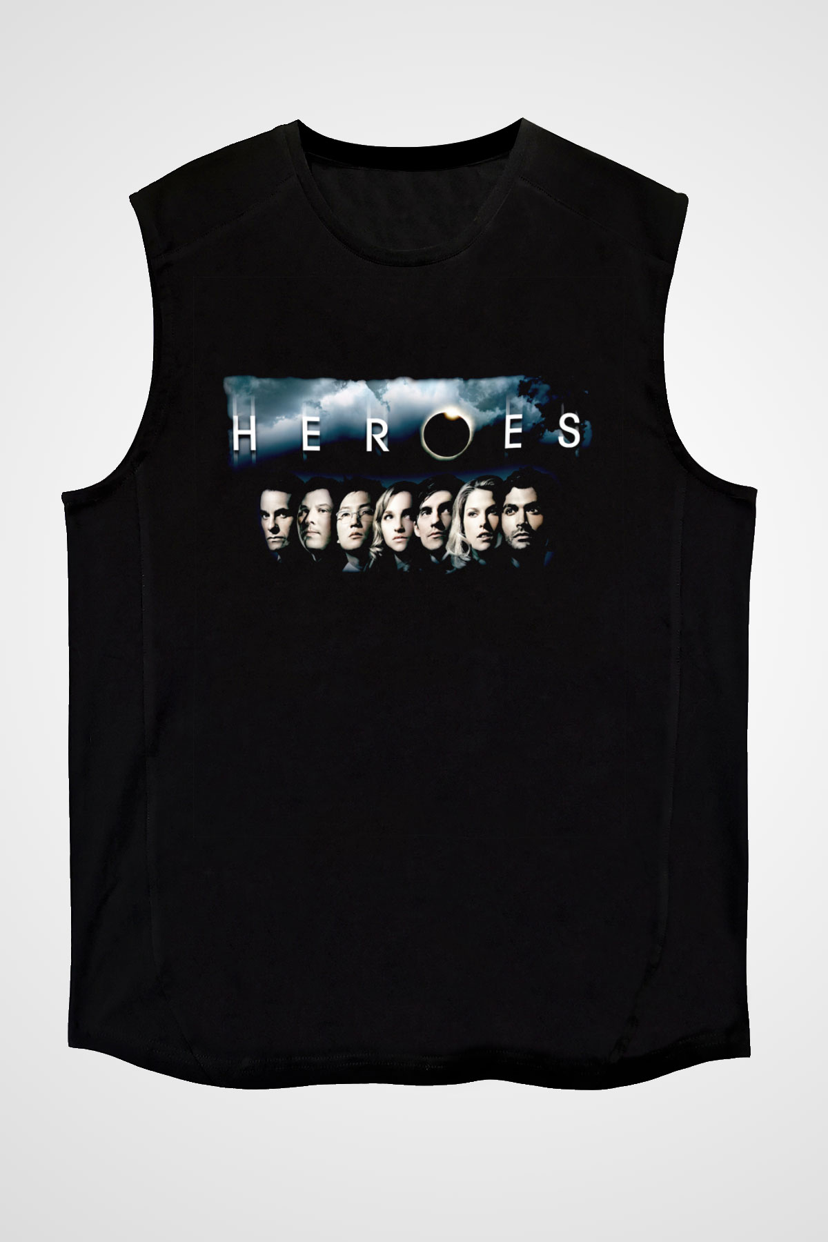 Heroes Siyah Unisex Kolsuz Tişört