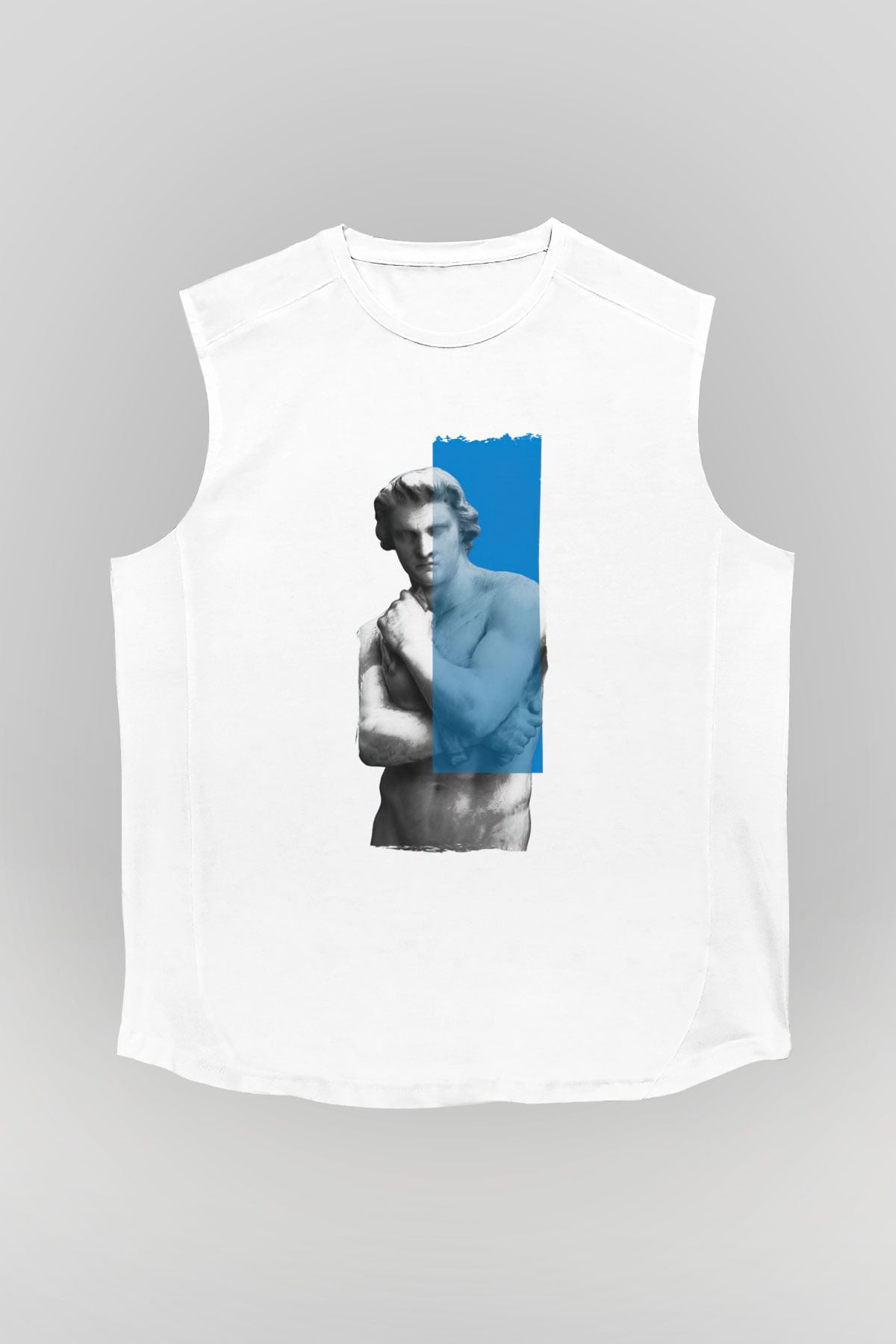 Heykeltıraş Beyaz Unisex Kolsuz Tişört