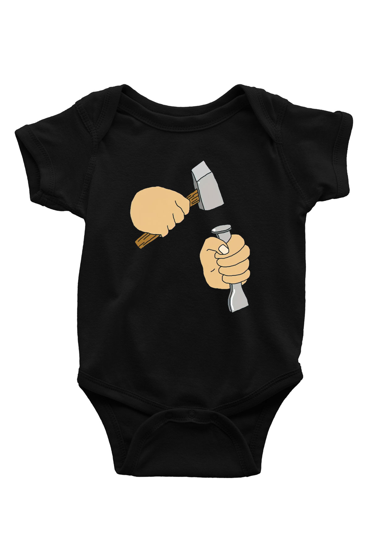 Heykeltıraş Siyah Bebek Body - Zıbın