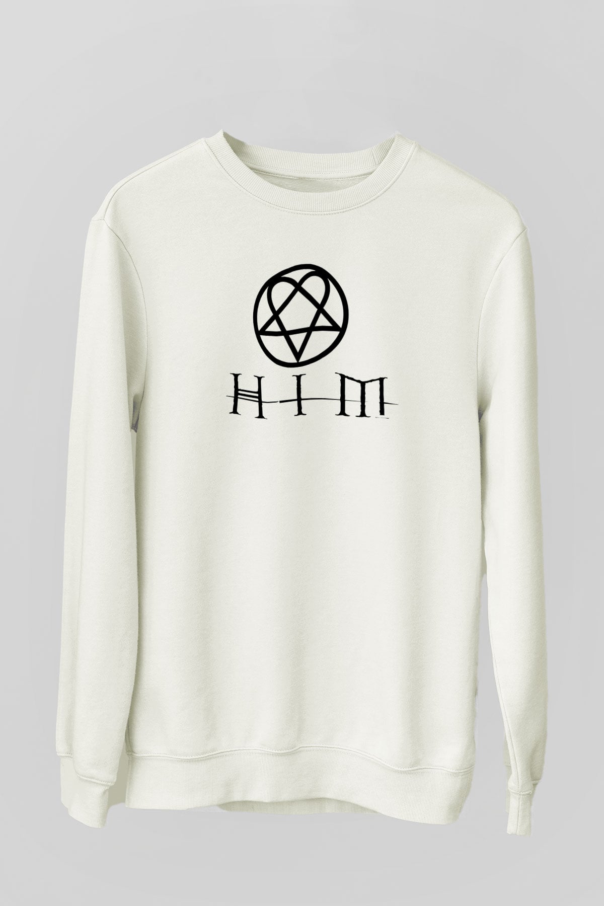 HIM Beyaz Unisex Sweatshirt