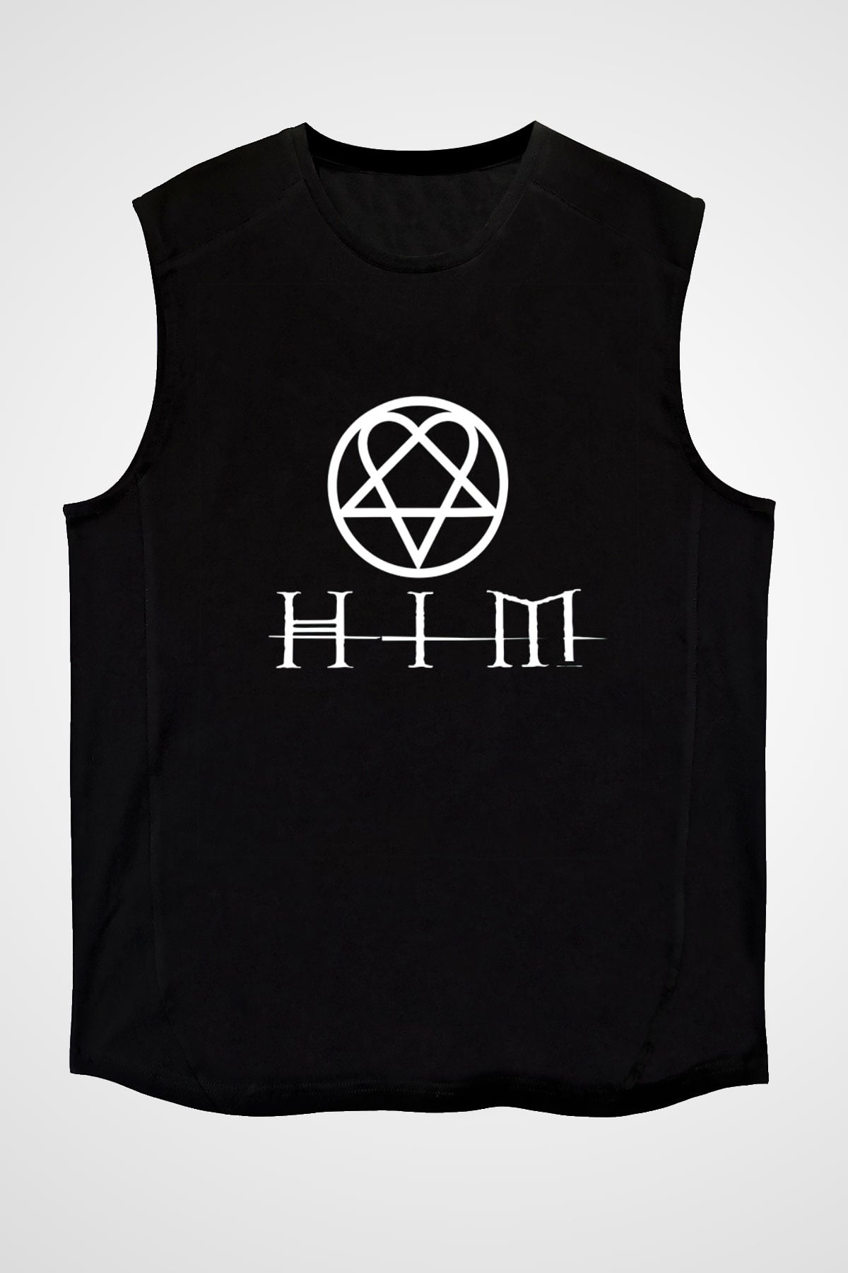 HIM Siyah Unisex Kolsuz Tişört