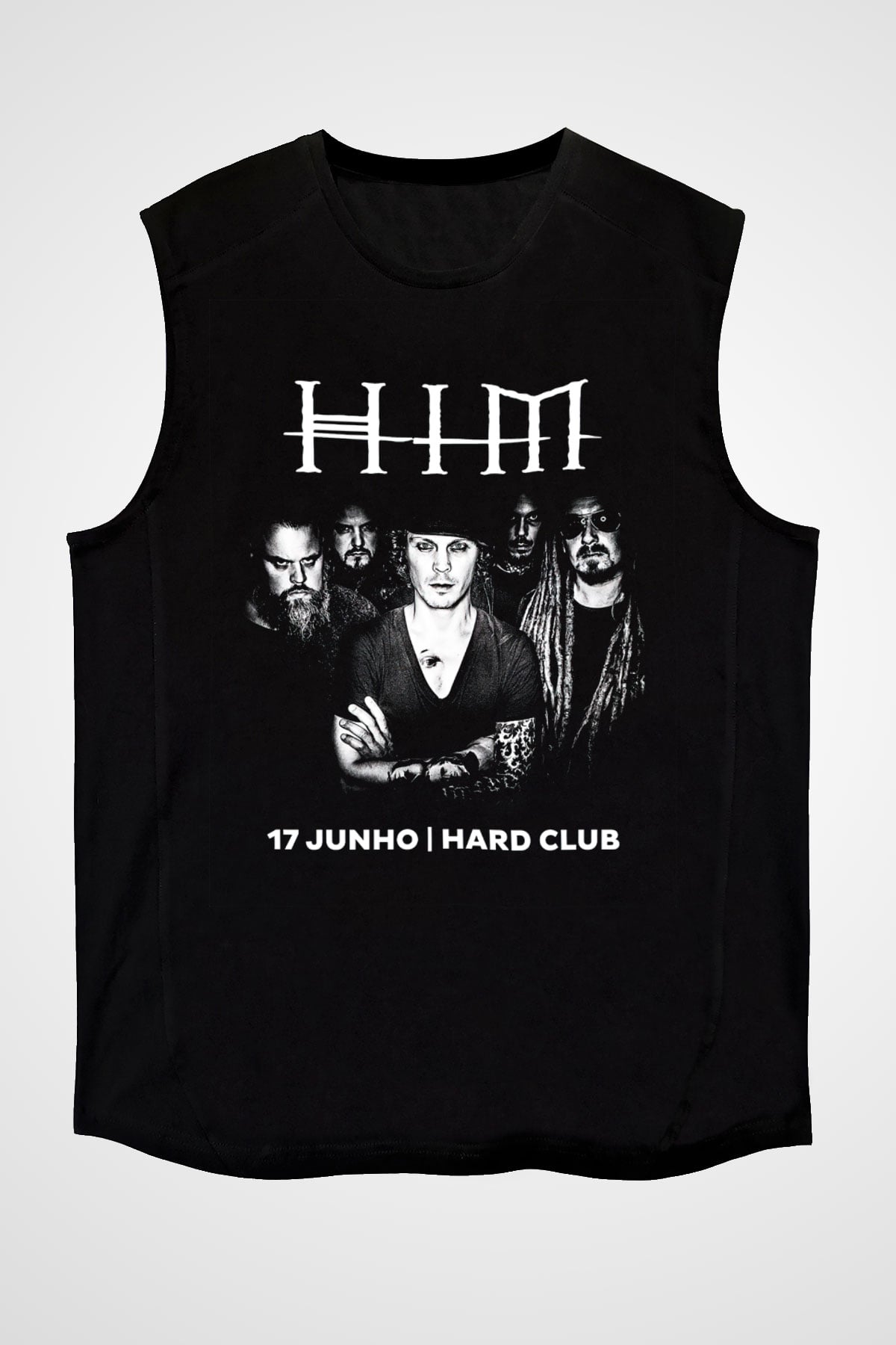 HIM Siyah Unisex Kolsuz Tişört