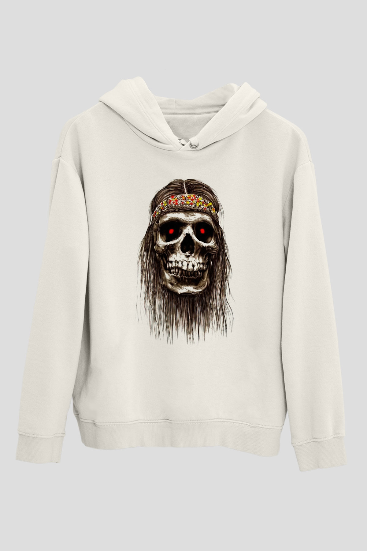 Hippi KurukafaBeyaz  Unisex Hoodie