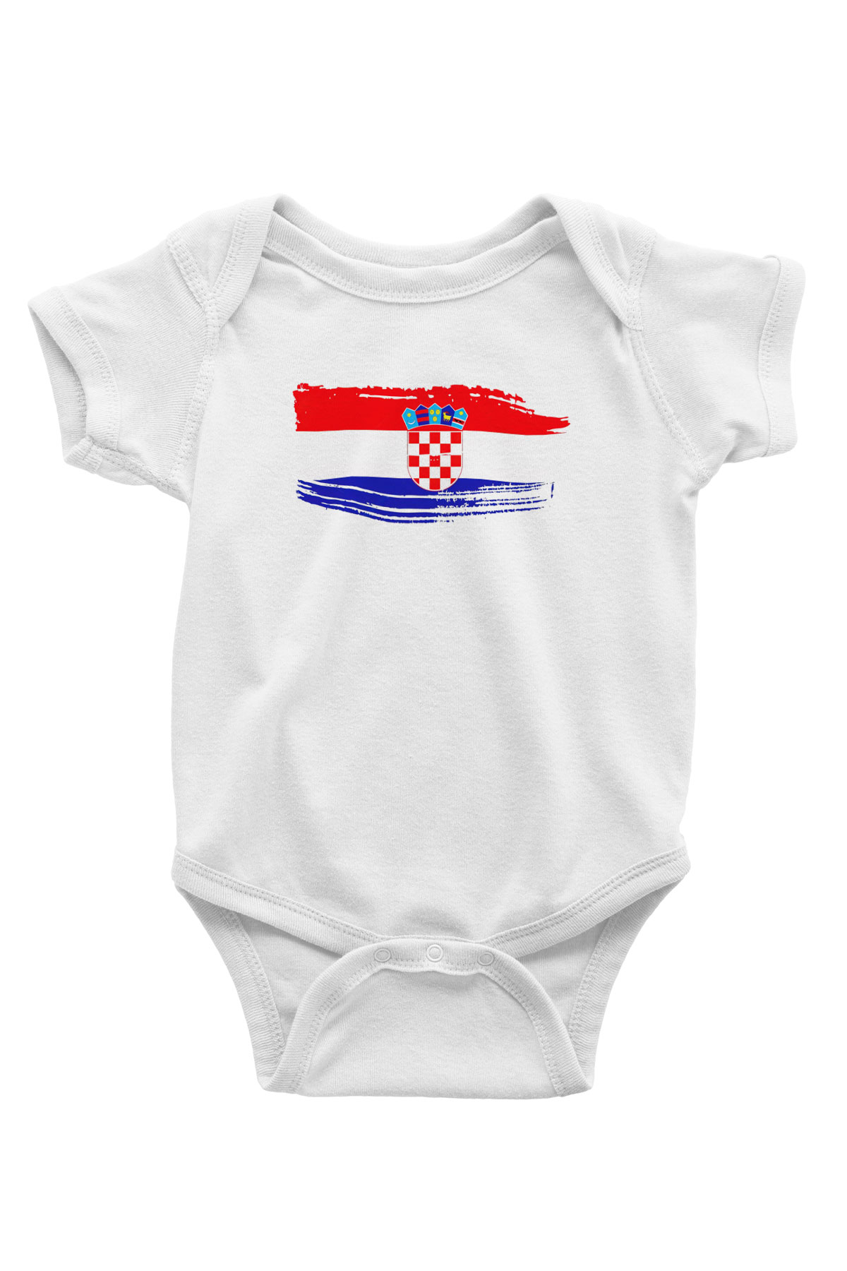 Hırvatistan Baskılı Beyaz Unisex Bebek Body - Zıbın