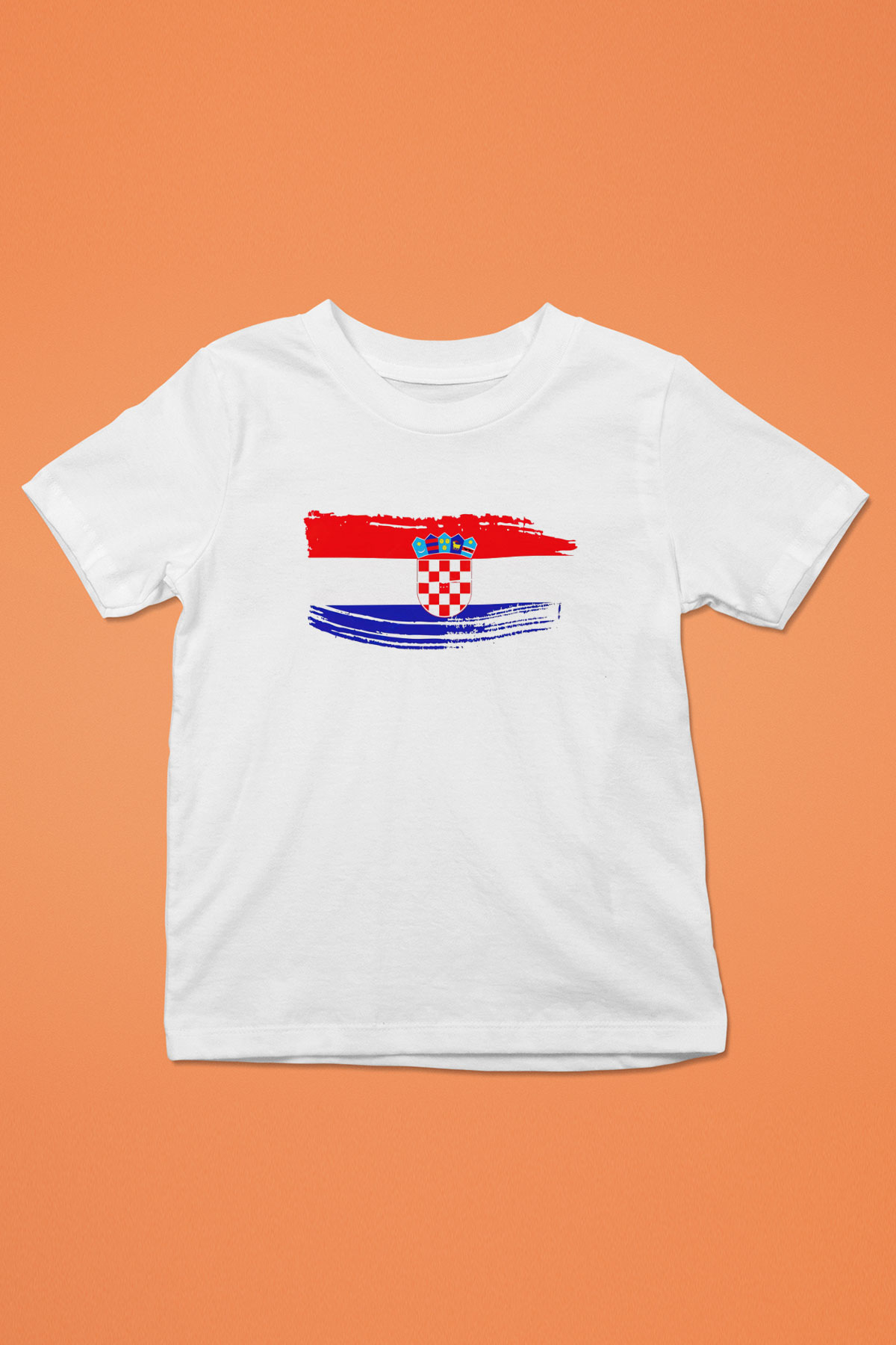 Hırvatistan Baskılı Beyaz Unisex Çocuk Tişört