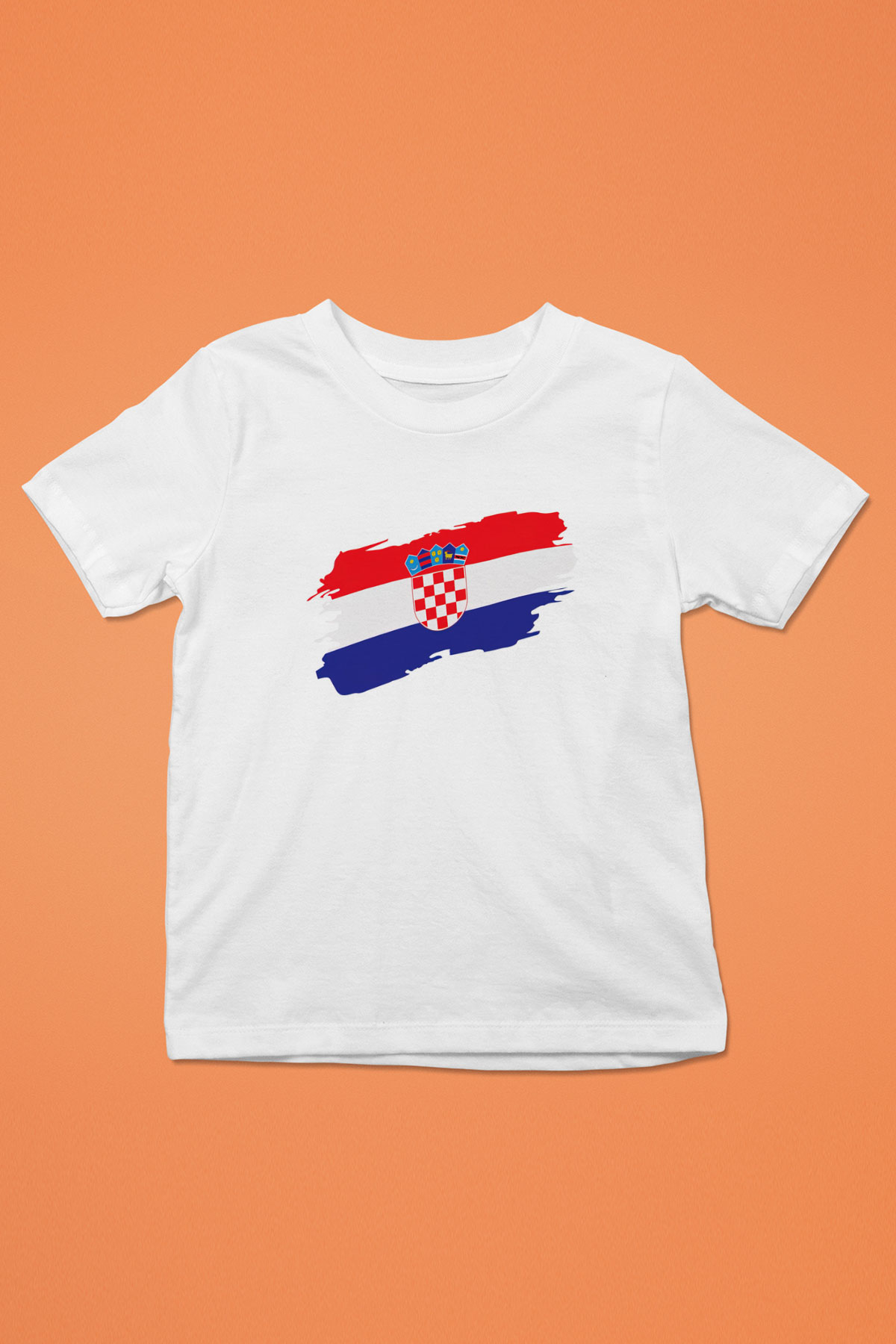 Hırvatistan Baskılı Beyaz Unisex Çocuk Tişört