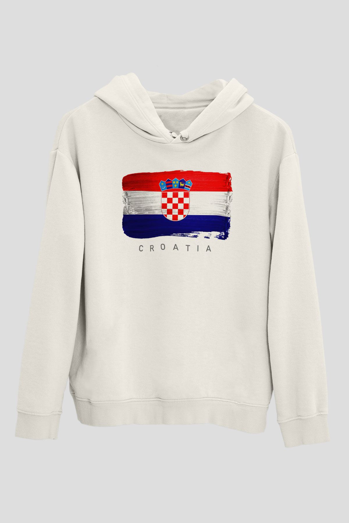 Hırvatistan Beyaz Unisex Hoodie
