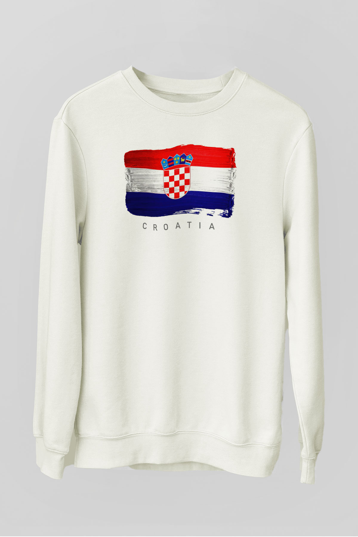 Hırvatistan Beyaz Unisex Sweatshirt