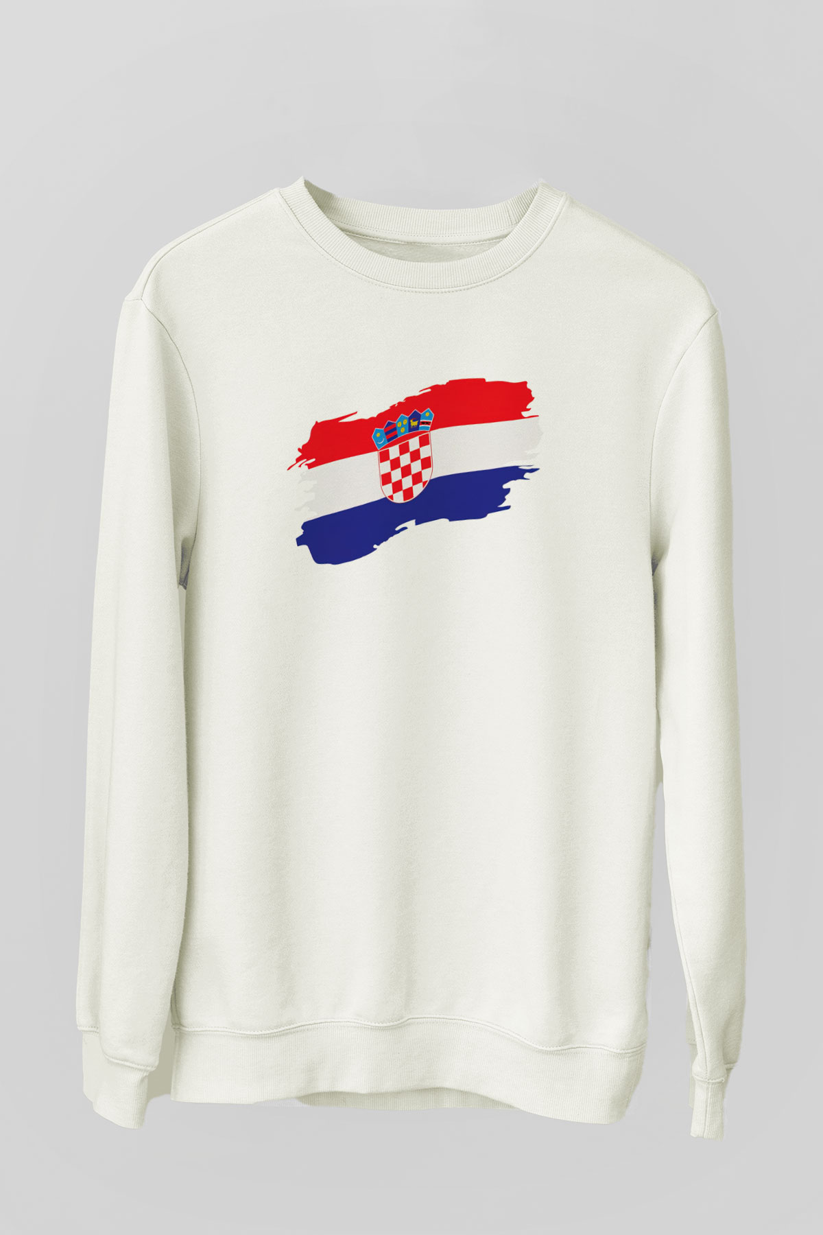 Hırvatistan Beyaz Unisex Sweatshirt