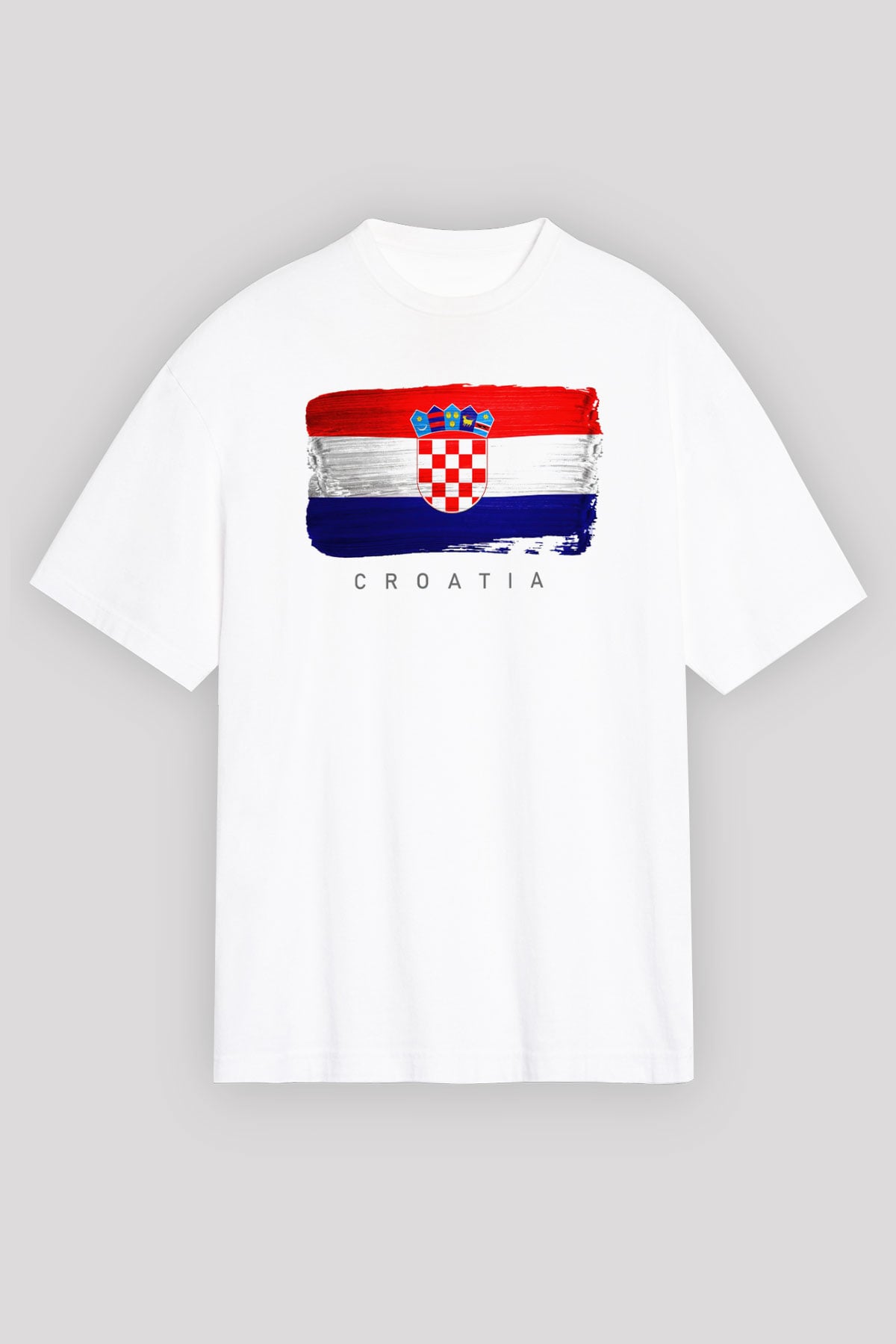 Hırvatistan Beyaz Unisex Tişört T-Shirt - TişörtFabrikası