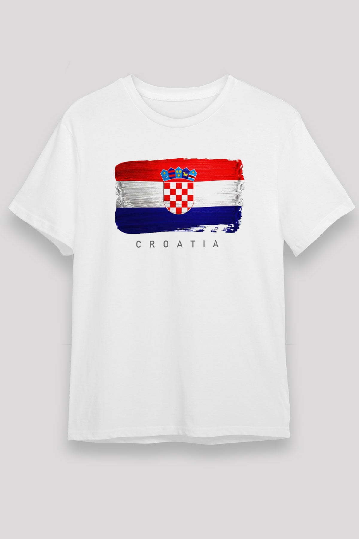 Hırvatistan Beyaz Unisex Tişört T-Shirt - TişörtFabrikası