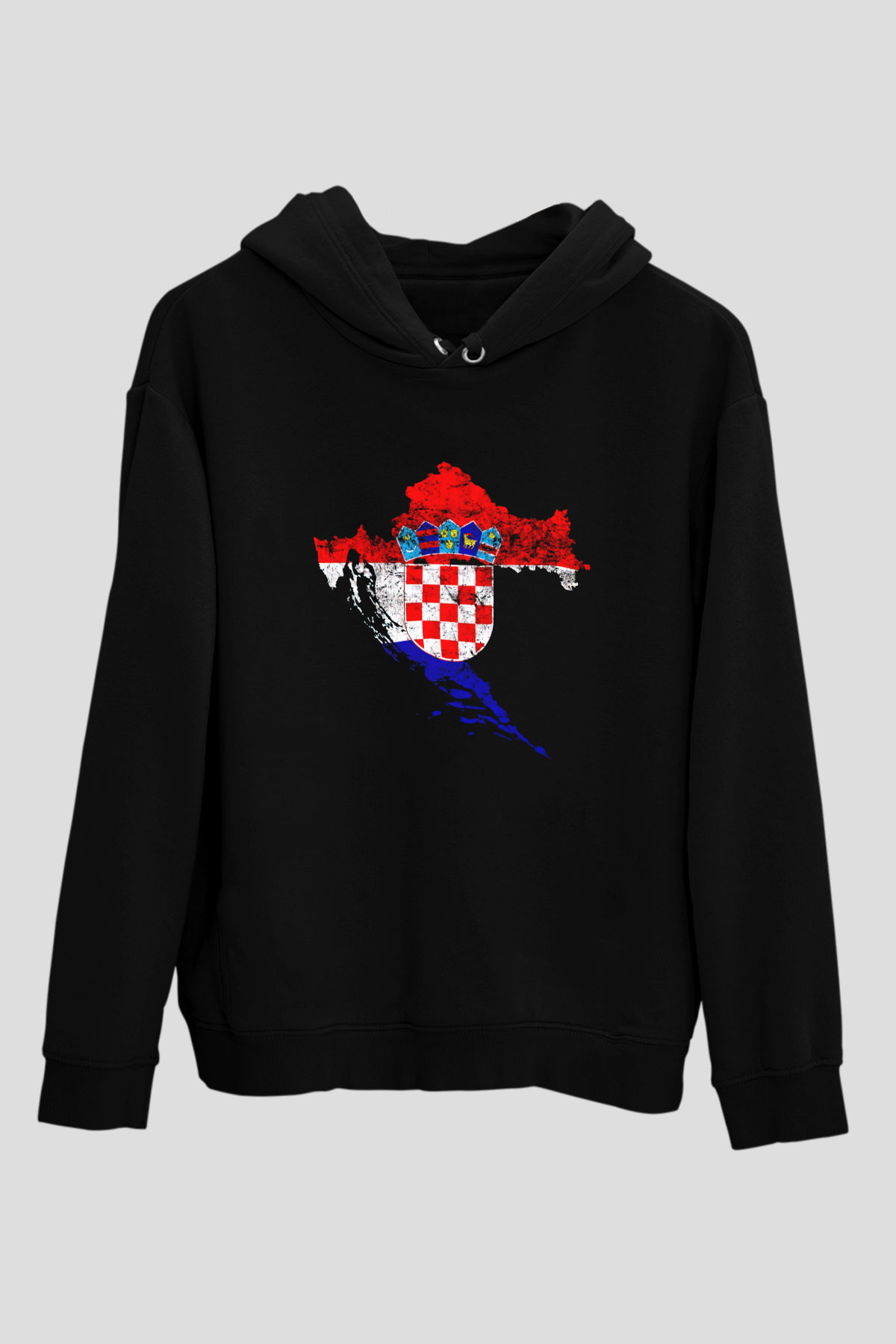 Hırvatistan Siyah Unisex Hoodie