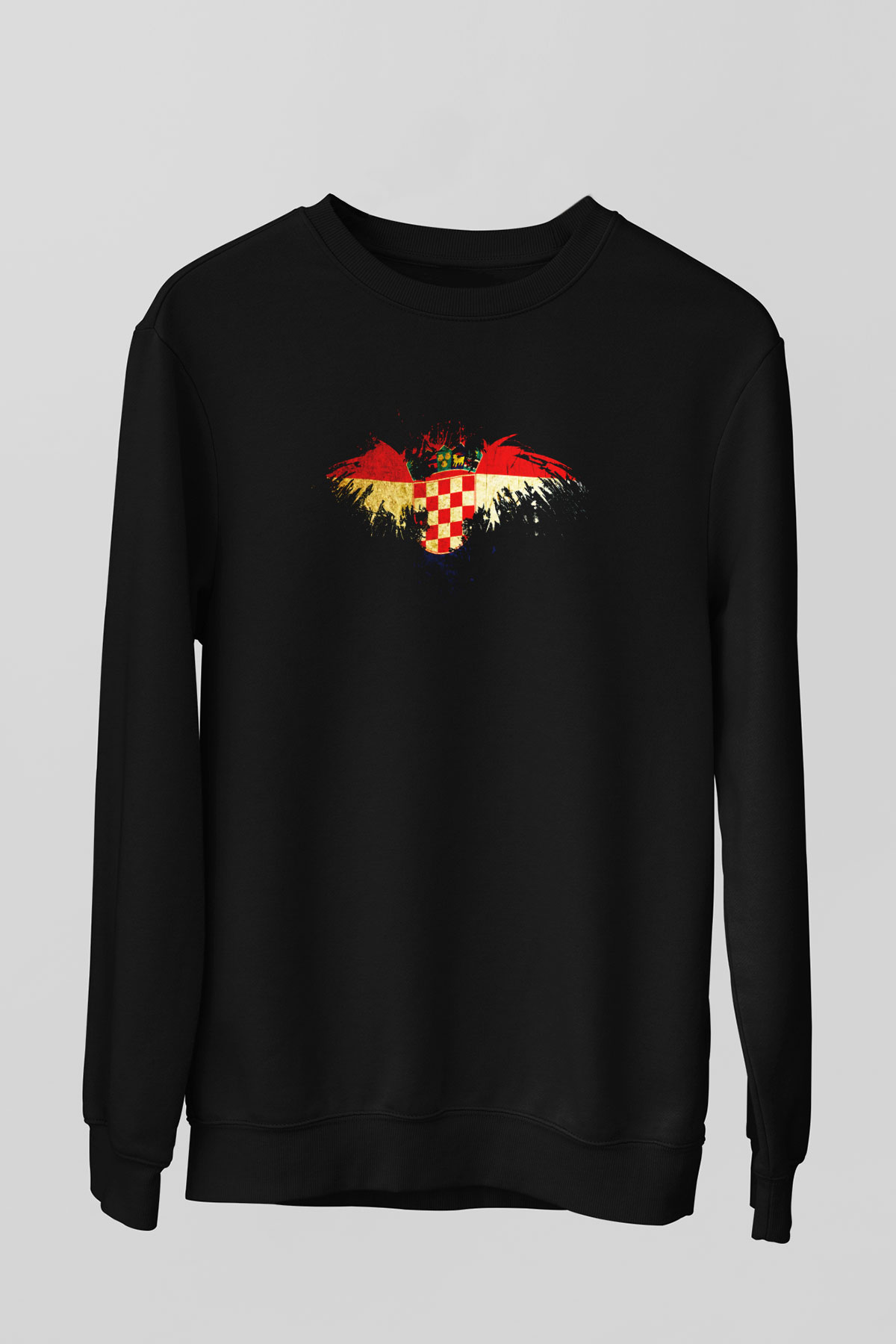 Hırvatistan Siyah Unisex Sweatshirt