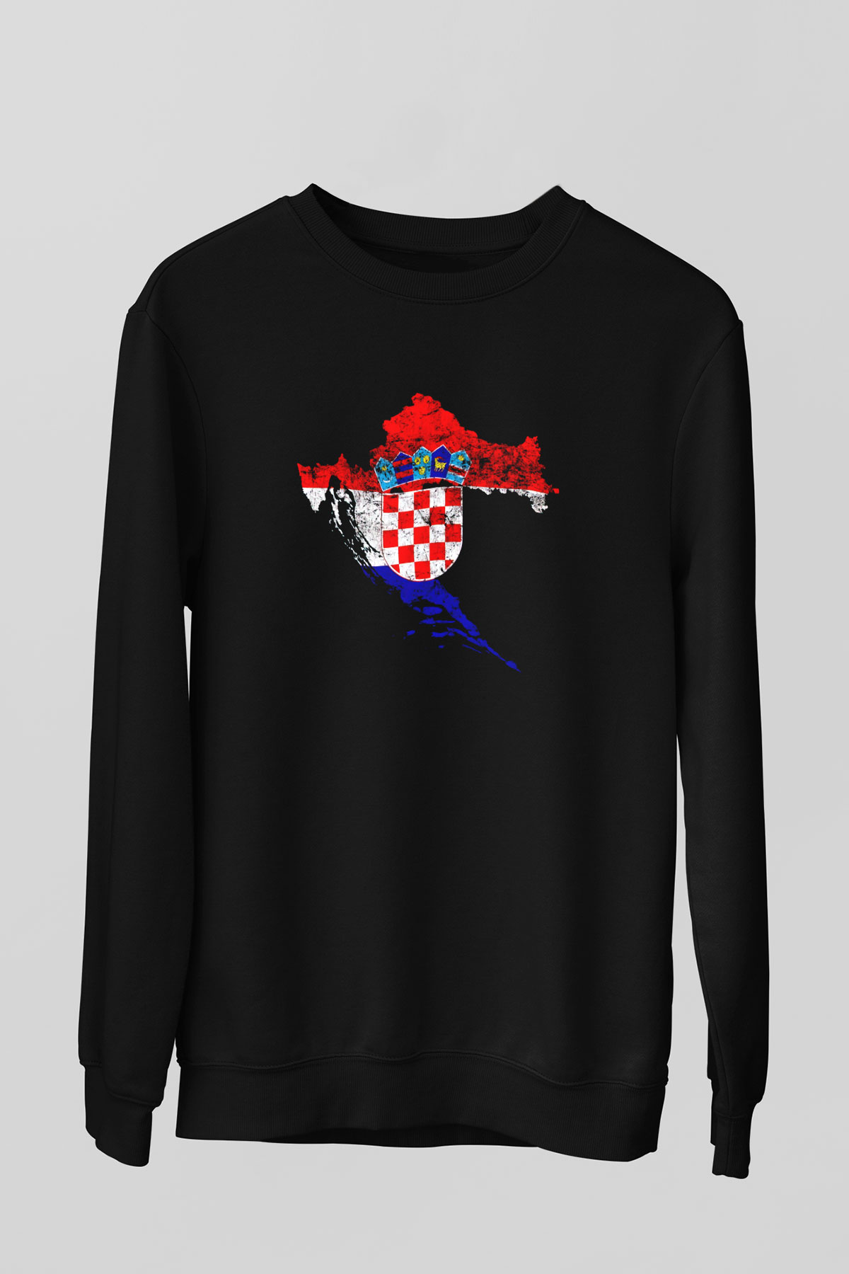 Hırvatistan Siyah Unisex Sweatshirt