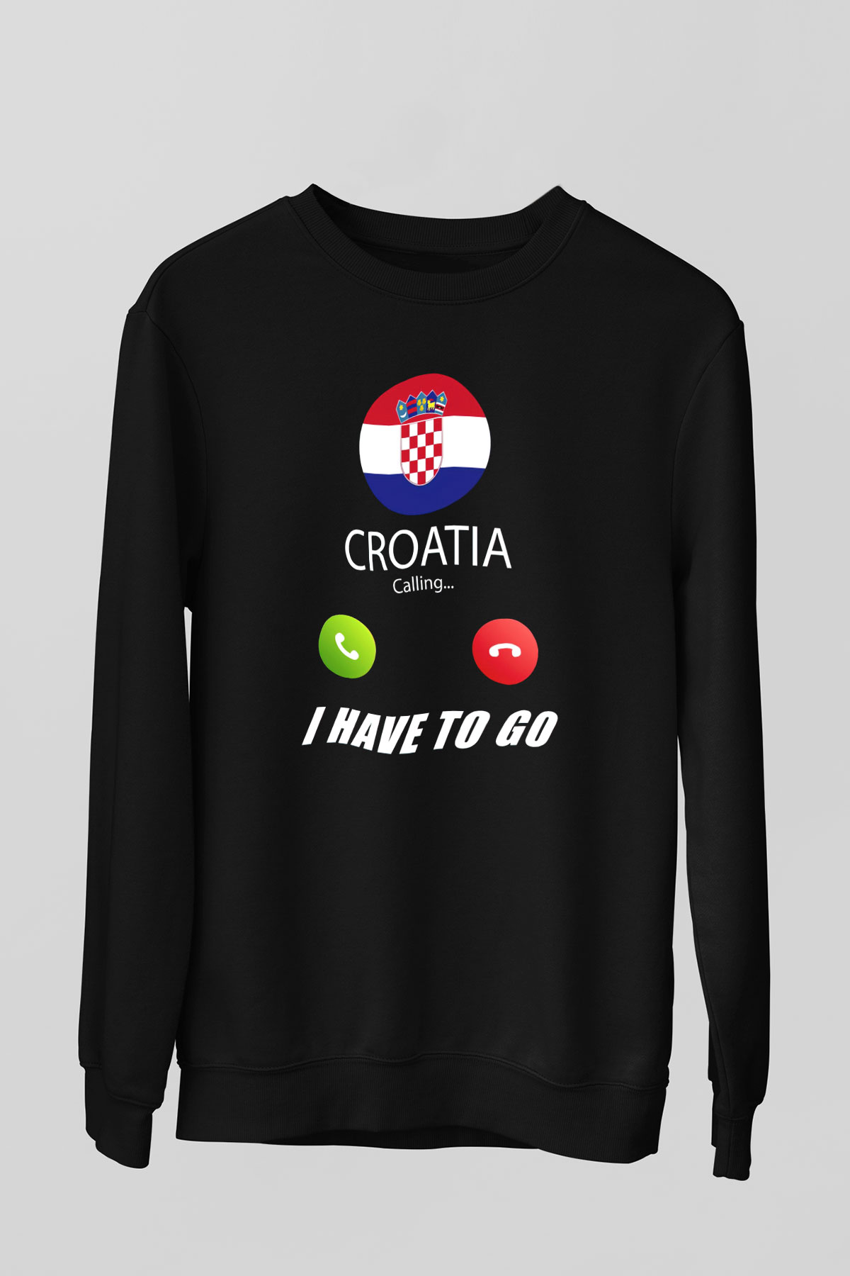 Hırvatistan Siyah Unisex Sweatshirt