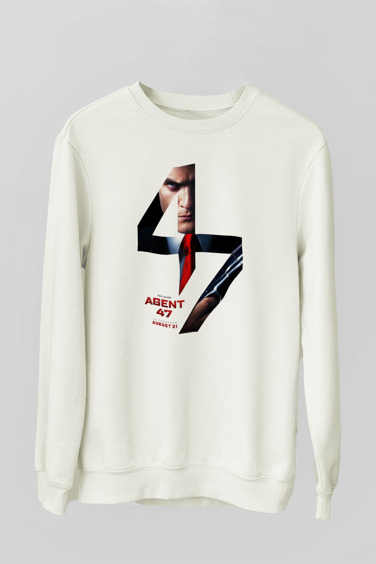 Hitman Beyaz Unisex Sweatshirt