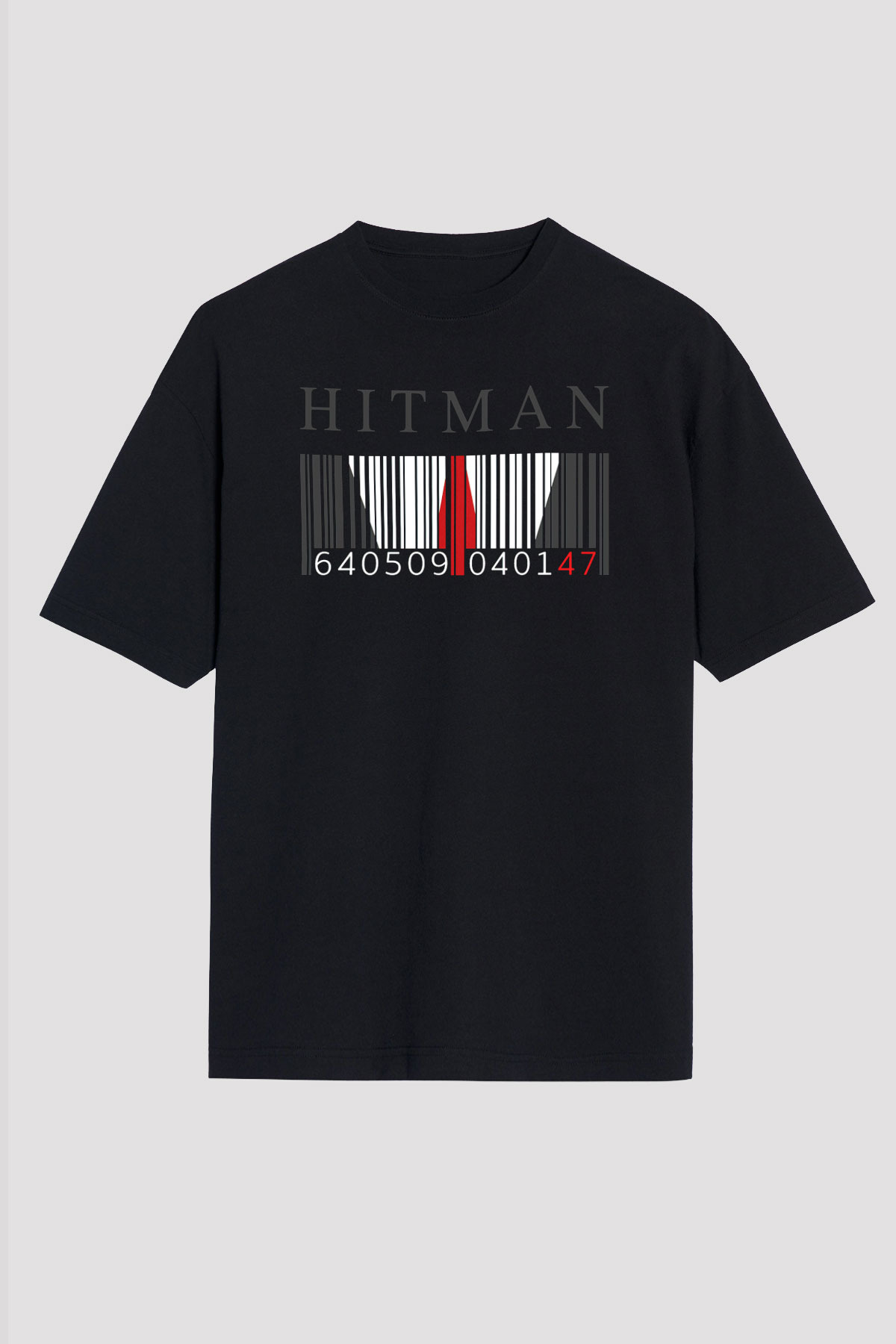 Hitman Siyah Unisex Oversize Tişört T-Shirt