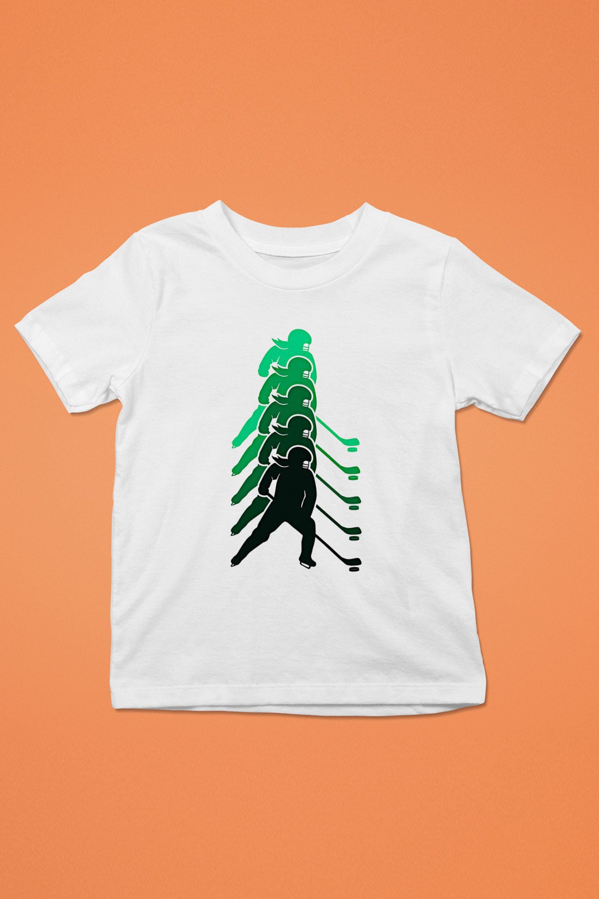 Hokey Baskılı Unisex Beyaz Çocuk Tişört - Tshirt
