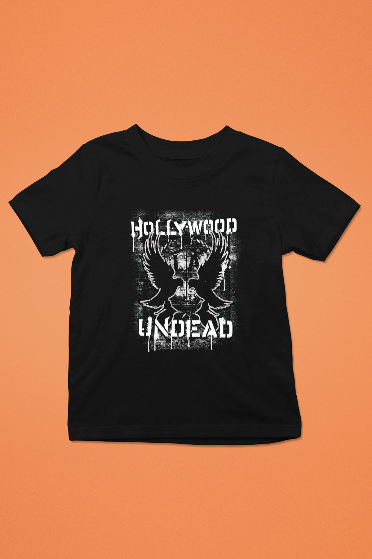 Hollywood Undead Baskılı Siyah Unisex Çocuk Tişört