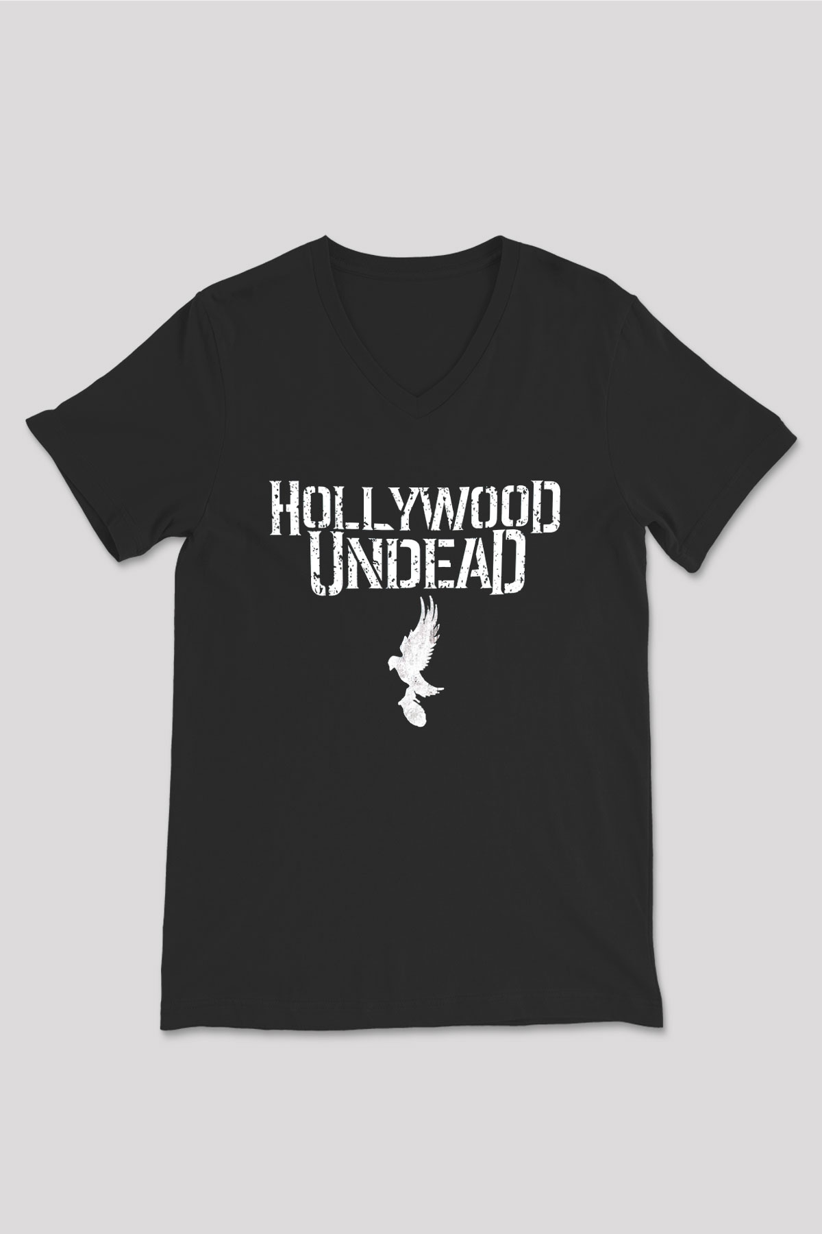 Hollywood Undead Siyah Unisex V Yaka Tişört T-Shirt