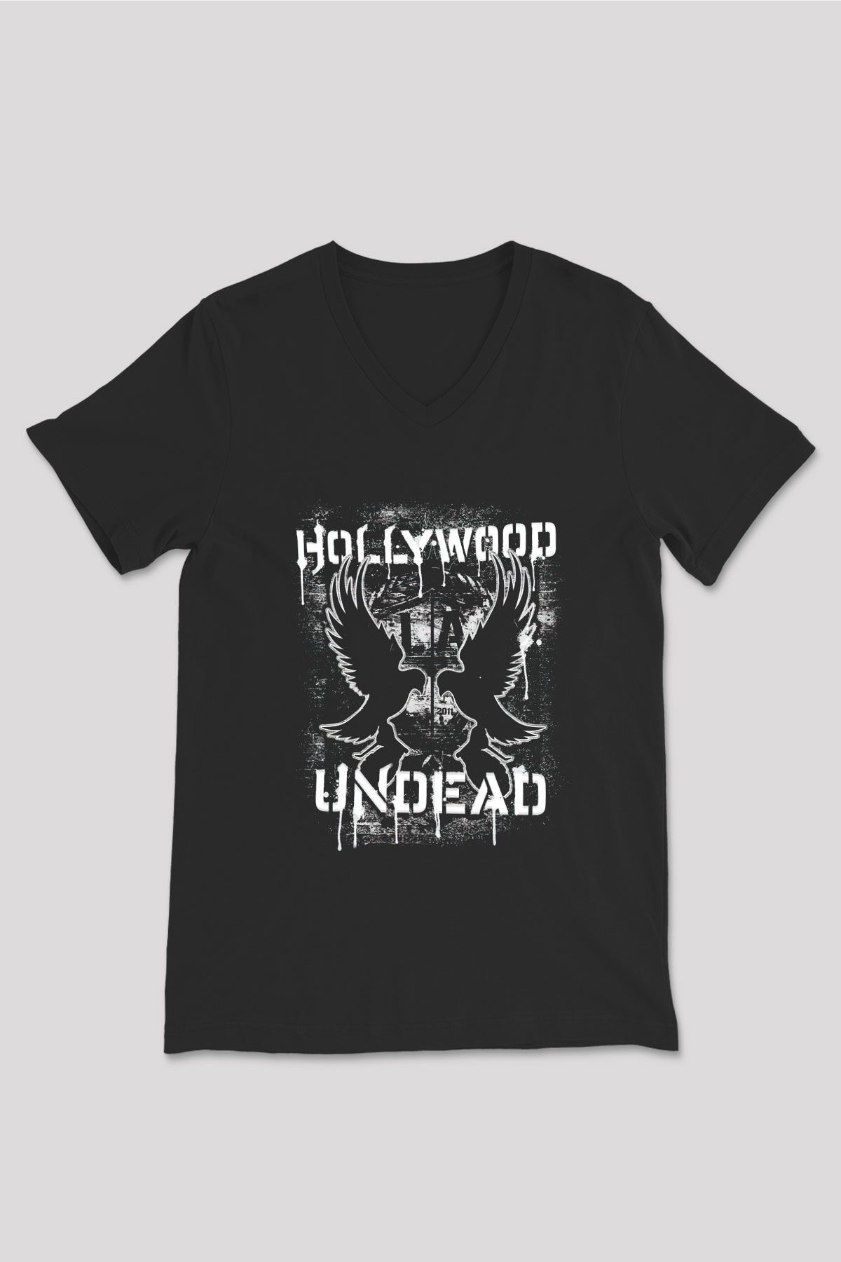 Hollywood Undead Siyah Unisex V Yaka Tişört T-Shirt