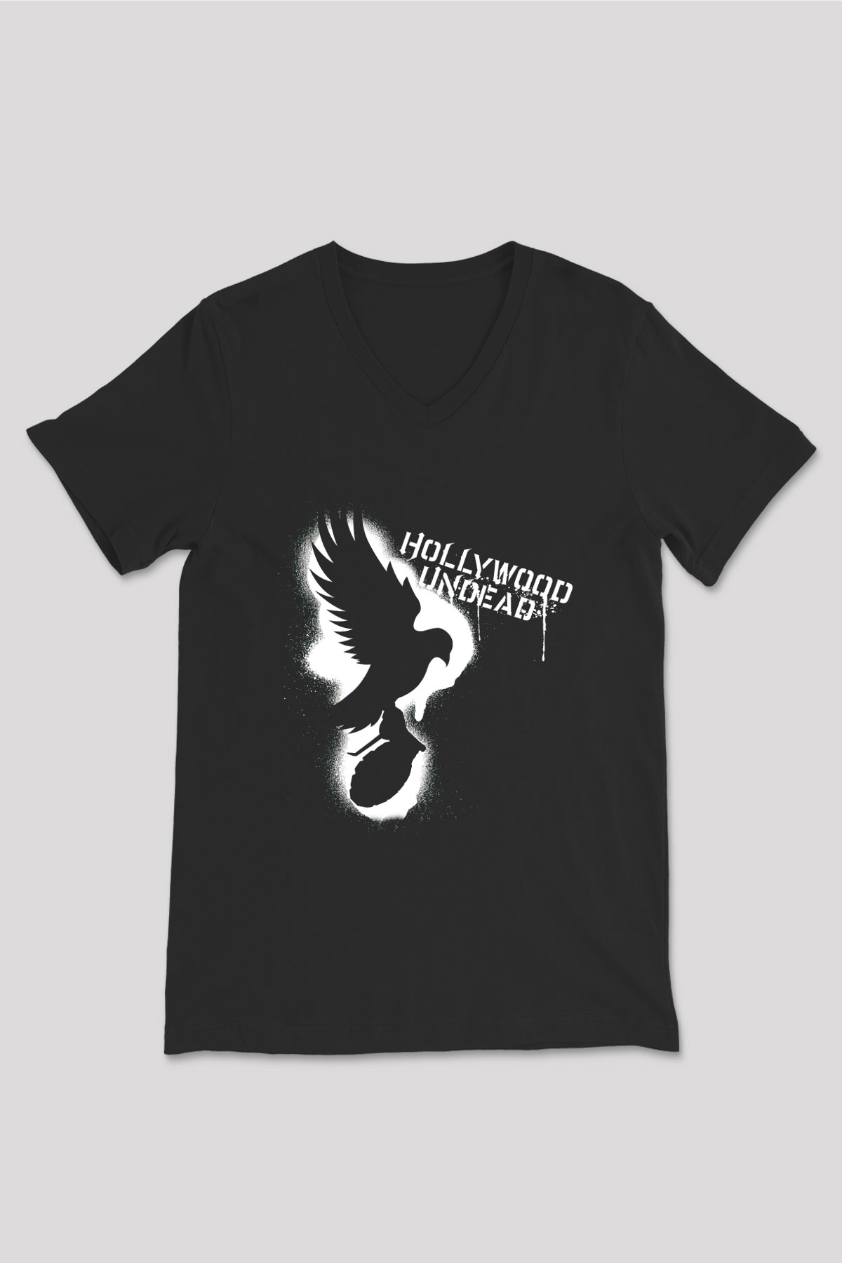 Hollywood Undead Siyah Unisex V Yaka Tişört T-Shirt
