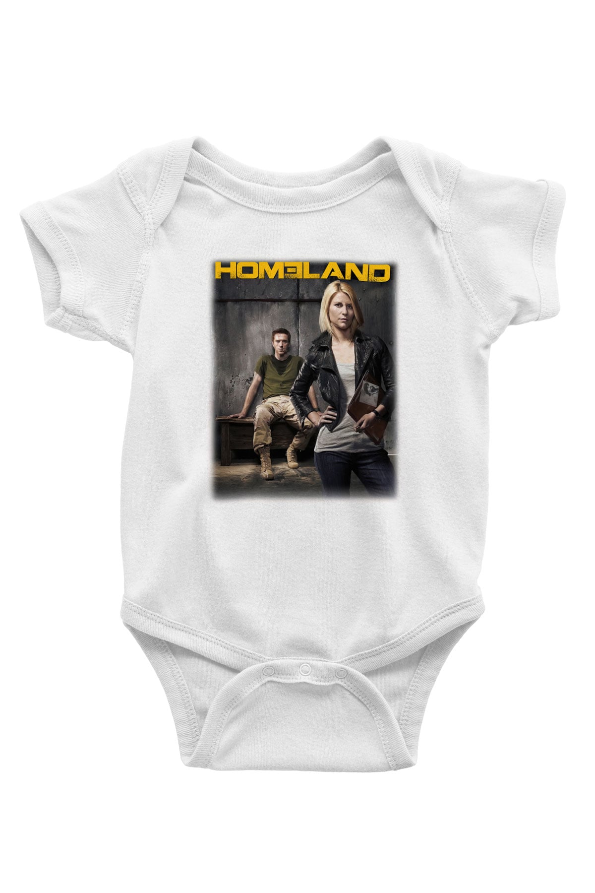 Homeland Baskılı Beyaz Unisex Bebek Body - Zıbın