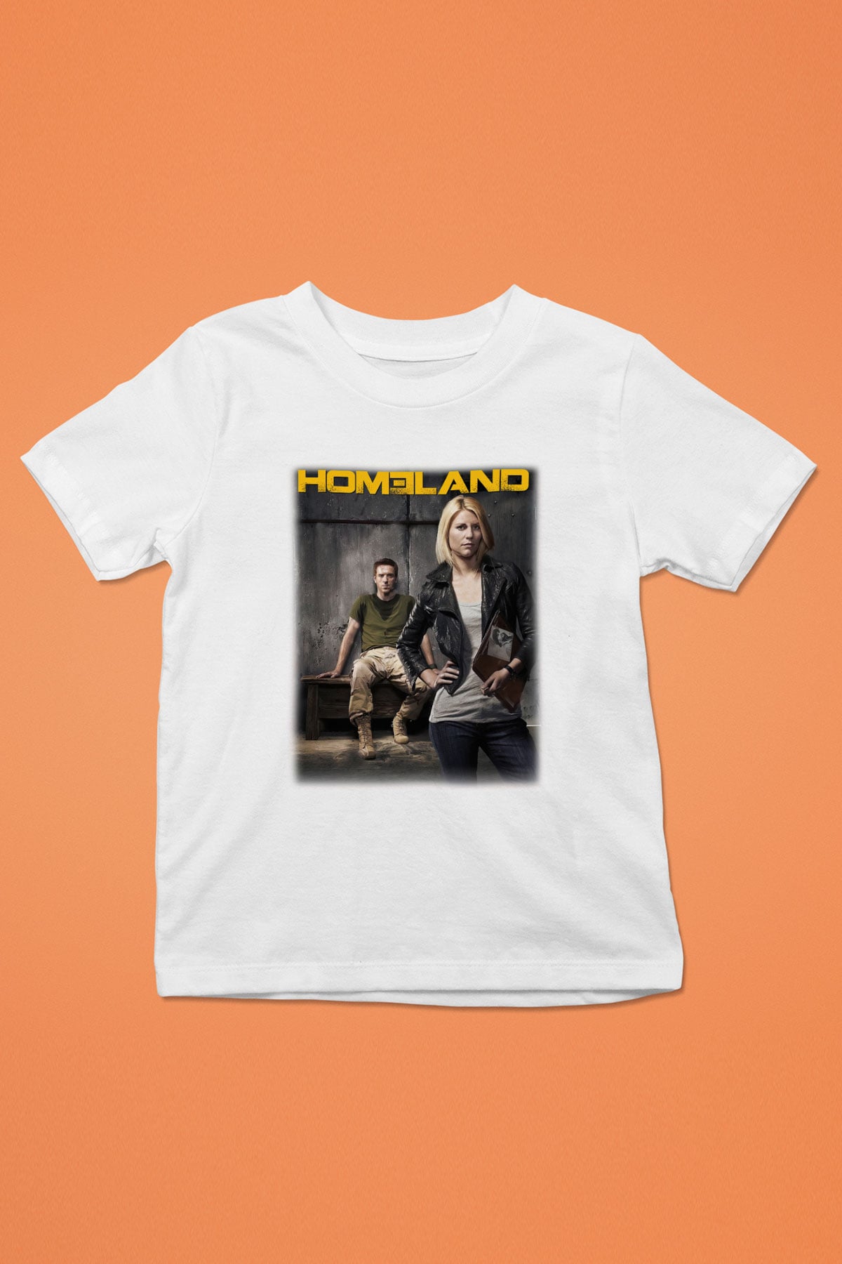 Homeland Baskılı Beyaz Unisex Çocuk Tişört