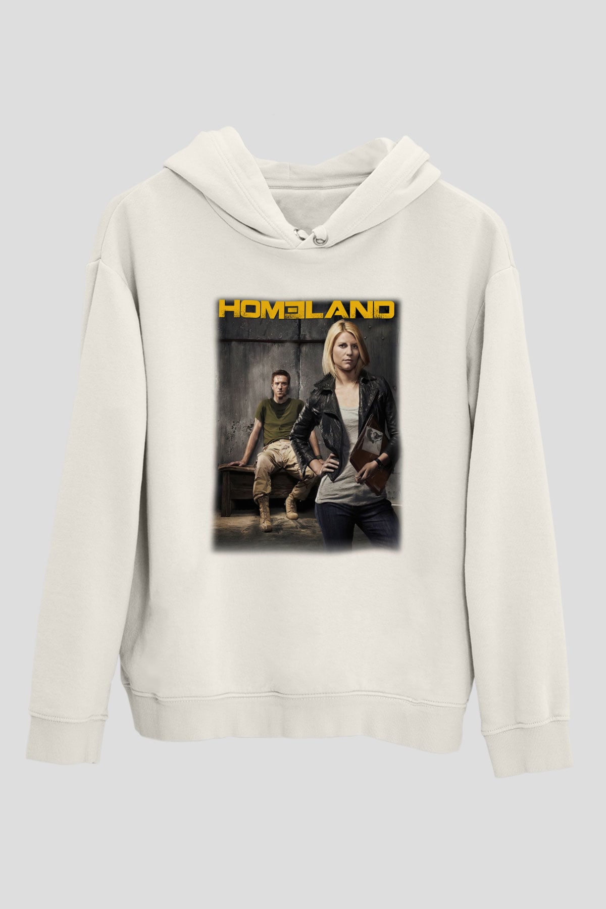Homeland Beyaz Unisex Kapşonlu Sweatshirt