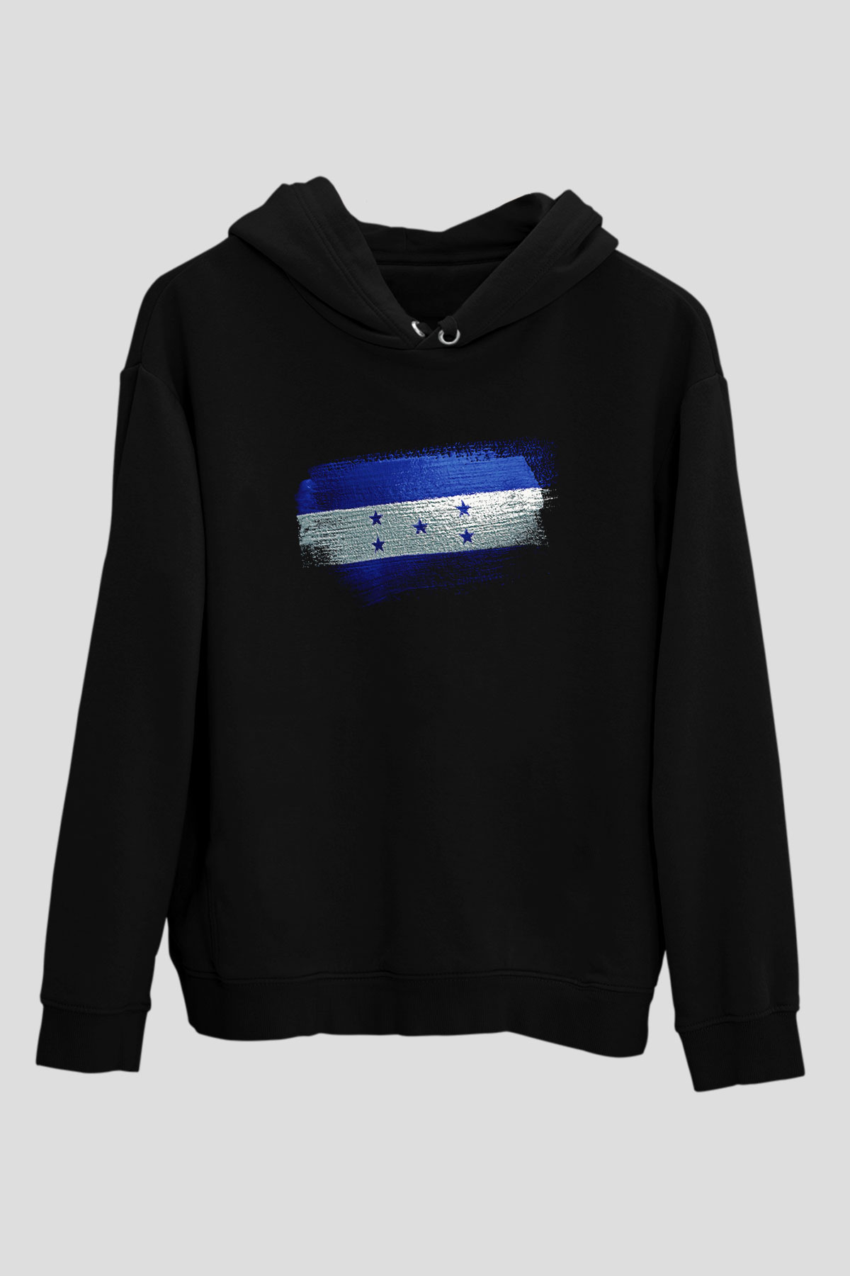 Honduras Bayrağı Baskılı Unisex Siyah Hoodie