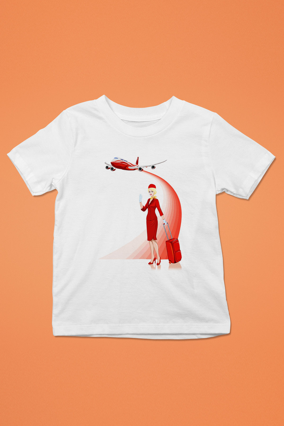 Hostes Baskılı Beyaz Unisex Çocuk Tişört