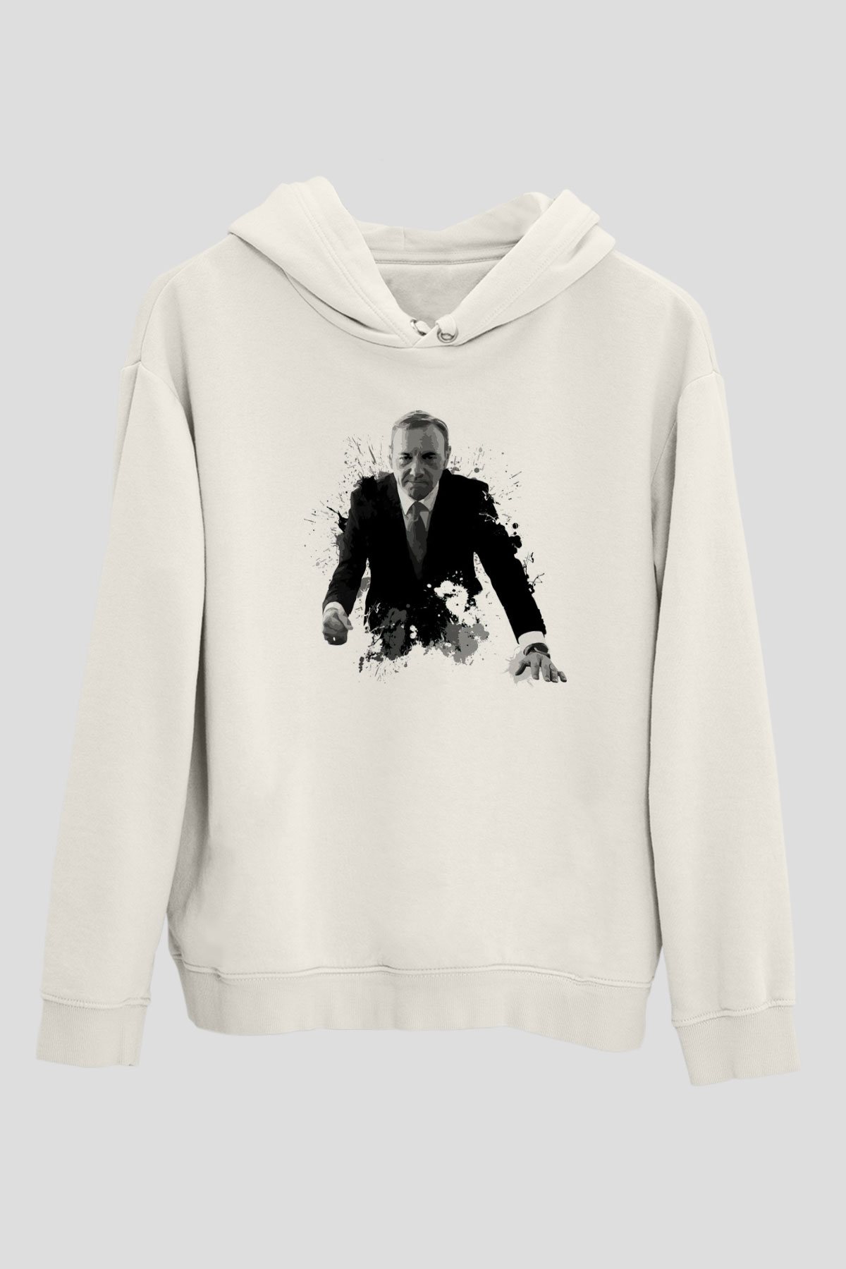 House of Cards Beyaz Unisex Hoodie