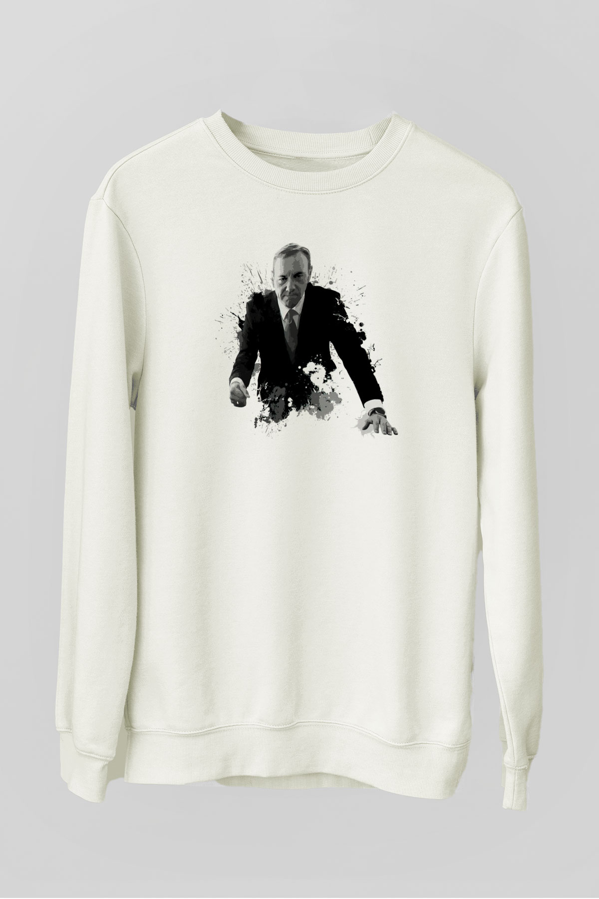 House of Cards Beyaz Unisex Sweatshirt