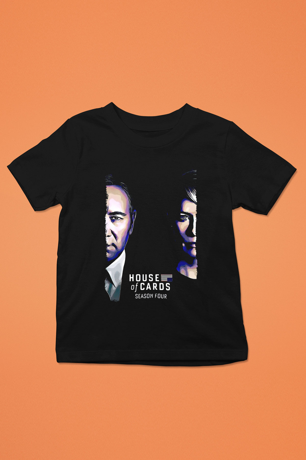 House of Cards Siyah Unisex Çocuk Tişört